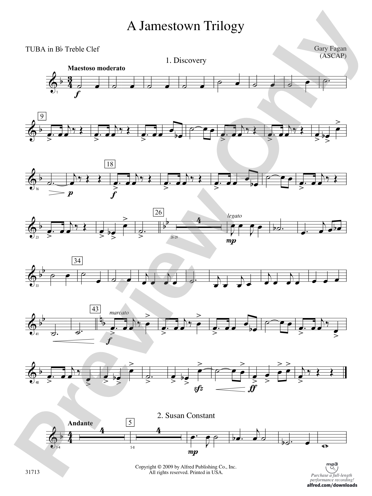 A Jamestown Trilogy: (wp) B-flat Tuba T.C.