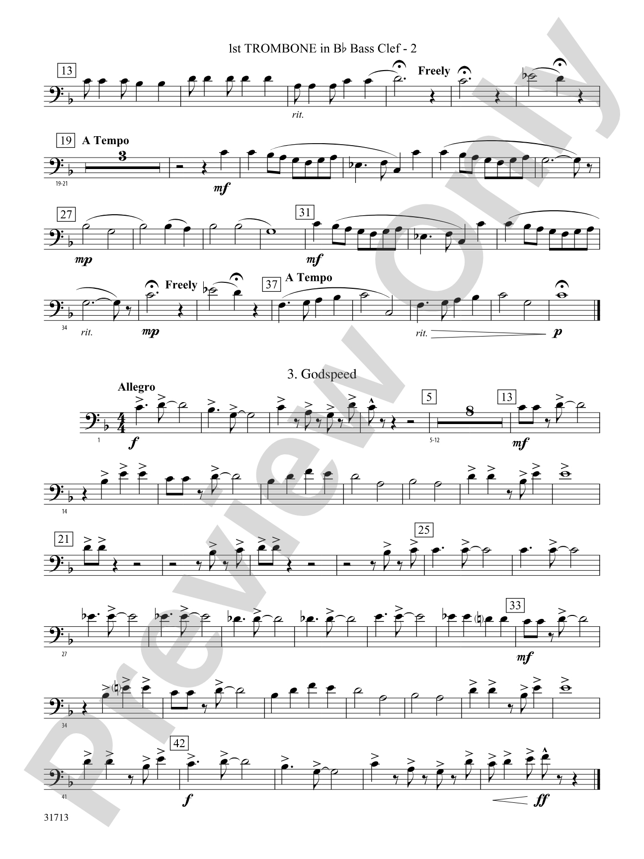 A Jamestown Trilogy: (wp) 1st B-flat Trombone B.C.