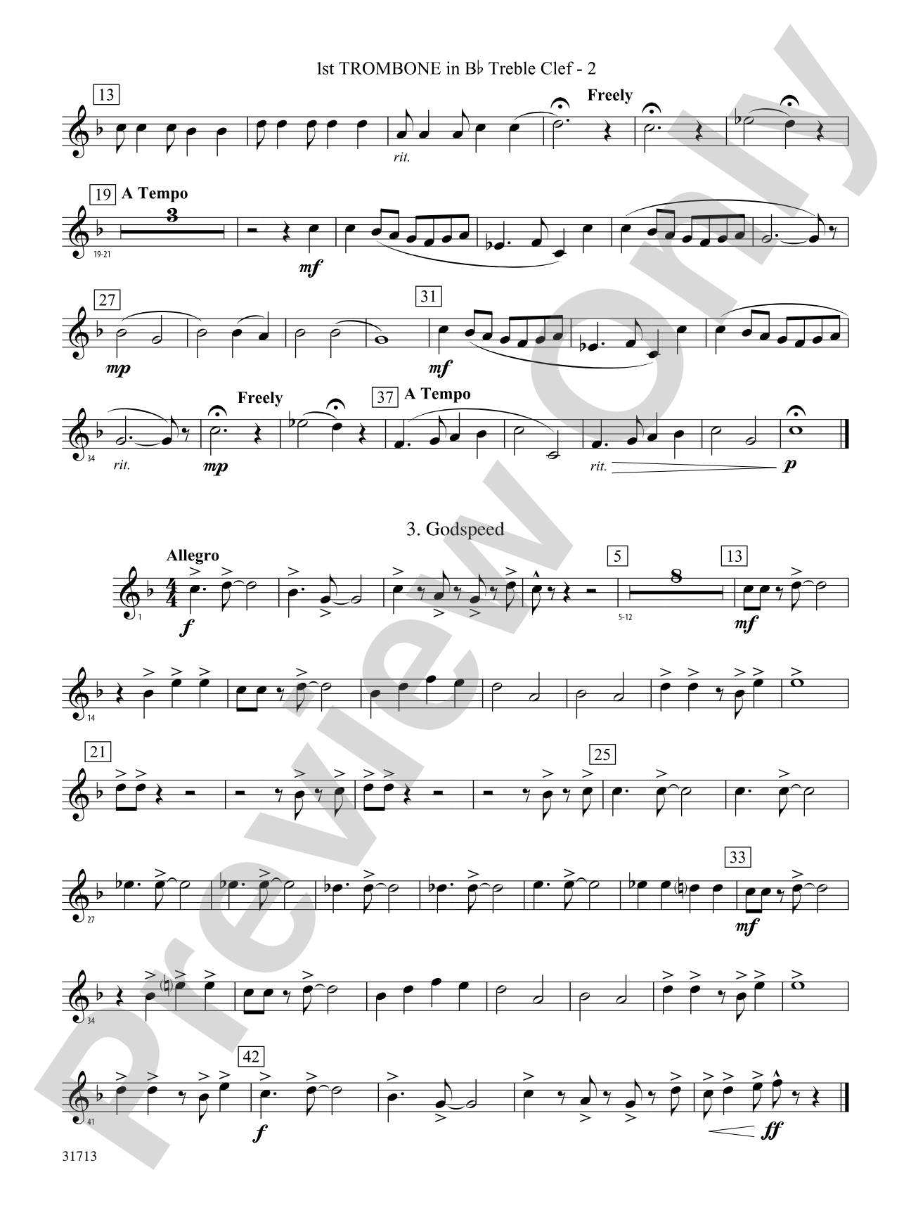 A Jamestown Trilogy: (wp) 1st B-flat Trombone T.C.