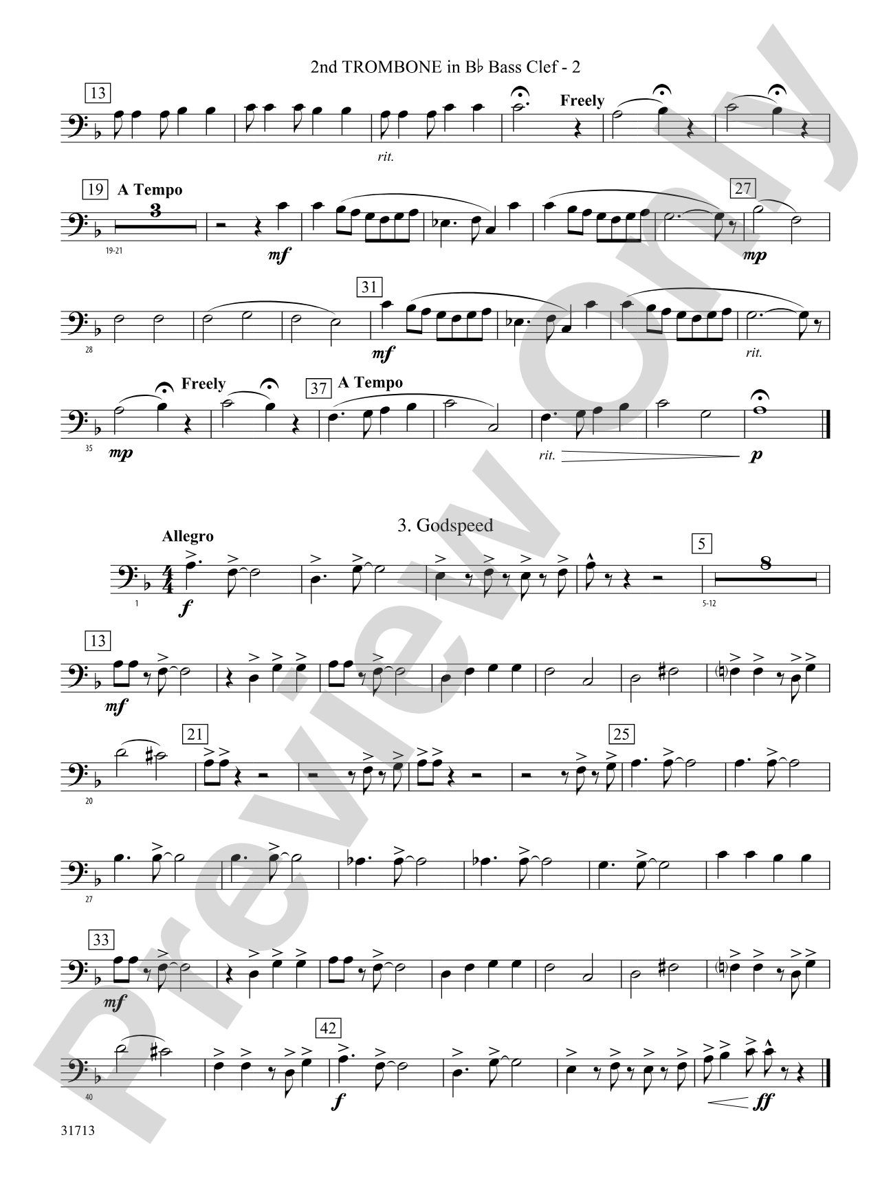 A Jamestown Trilogy: (wp) 2nd B-flat Trombone B.C.