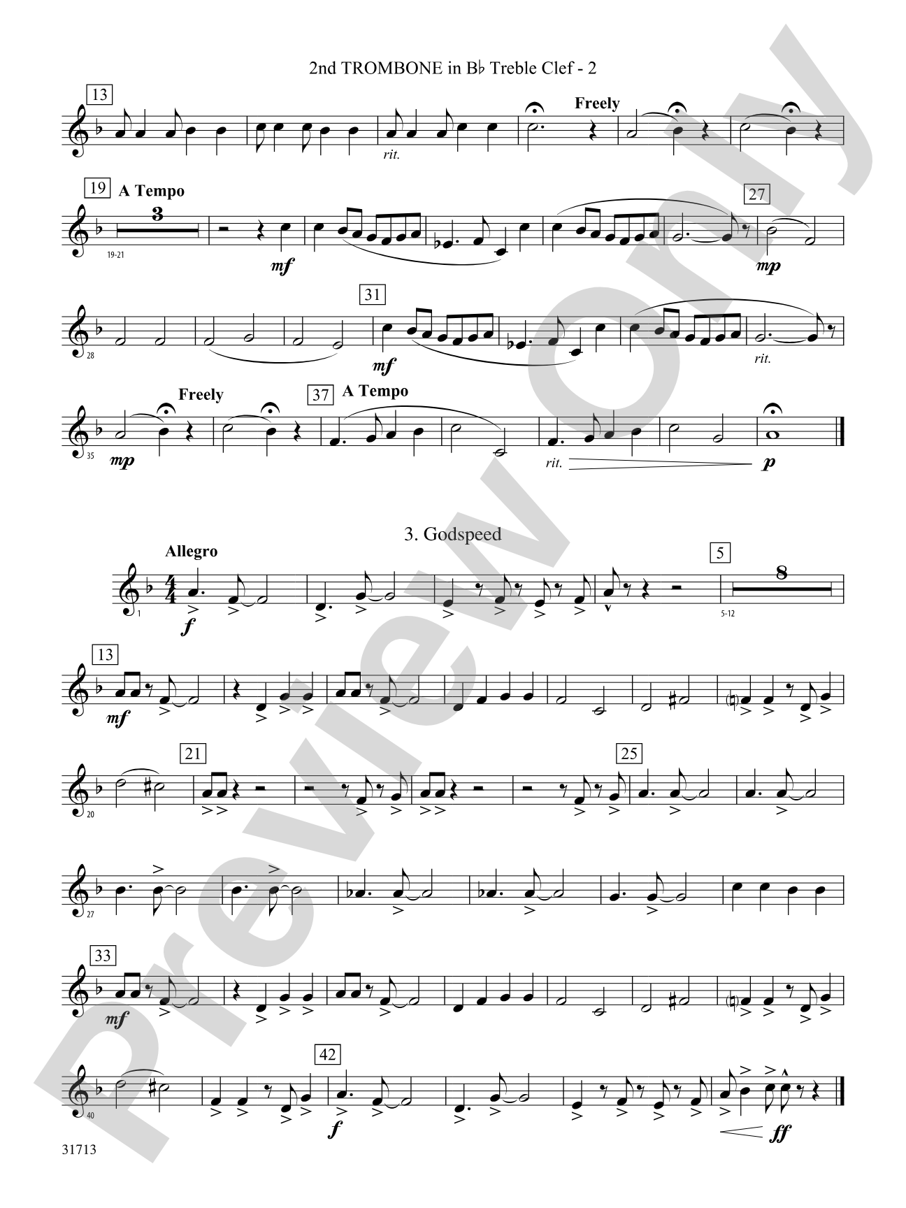 A Jamestown Trilogy: (wp) 2nd B-flat Trombone T.C.