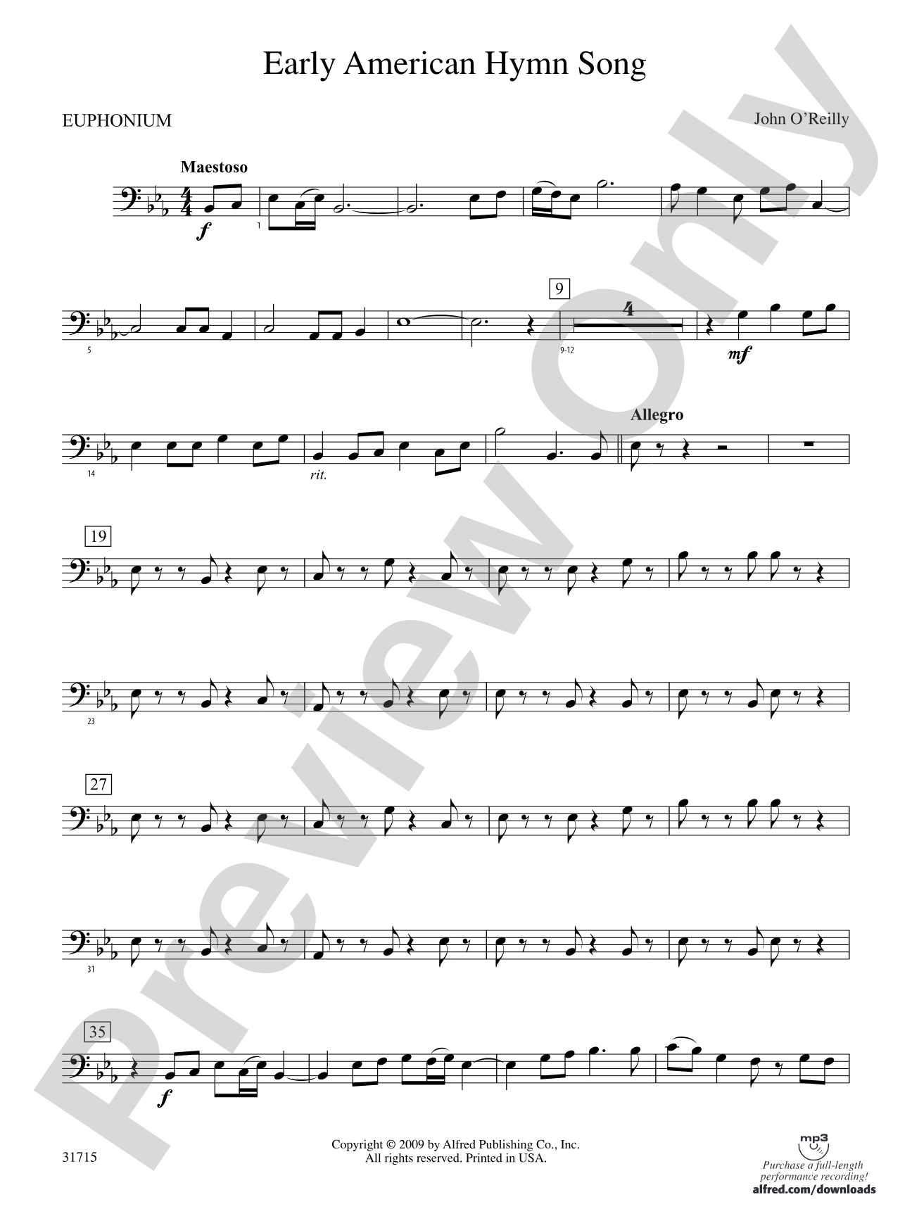 Early American Hymn Song: Baritone B.C.