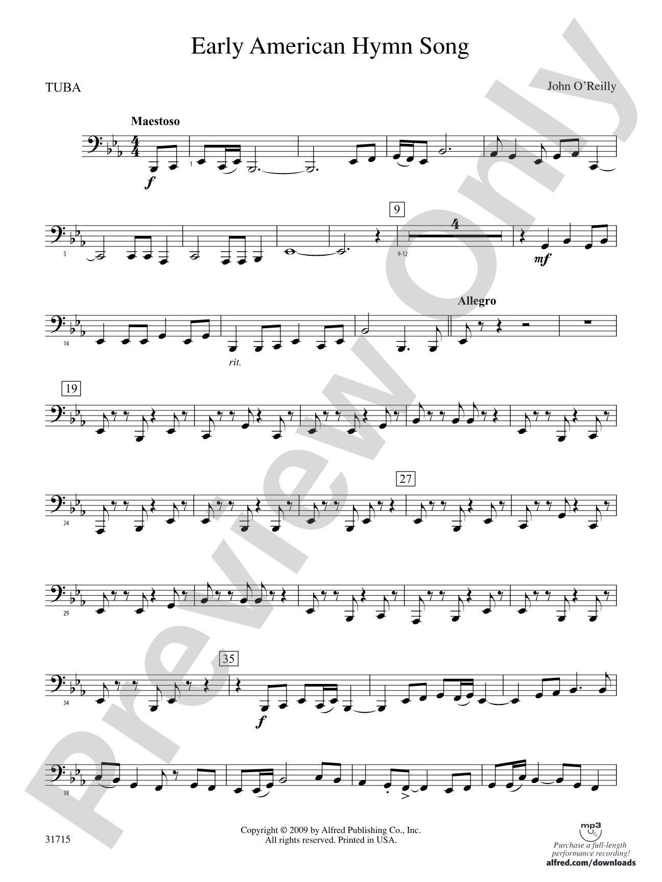 Early American Hymn Song: Tuba