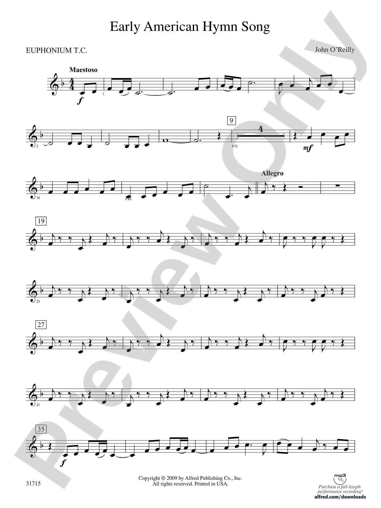 Early American Hymn Song: (wp) Baritone T.C.