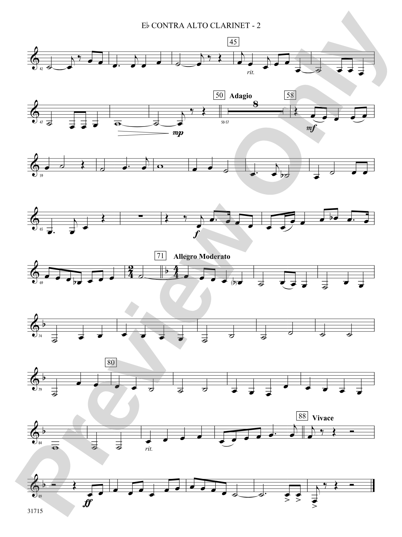 Early American Hymn Song: (wp) E-flat Contrabass Clarinet