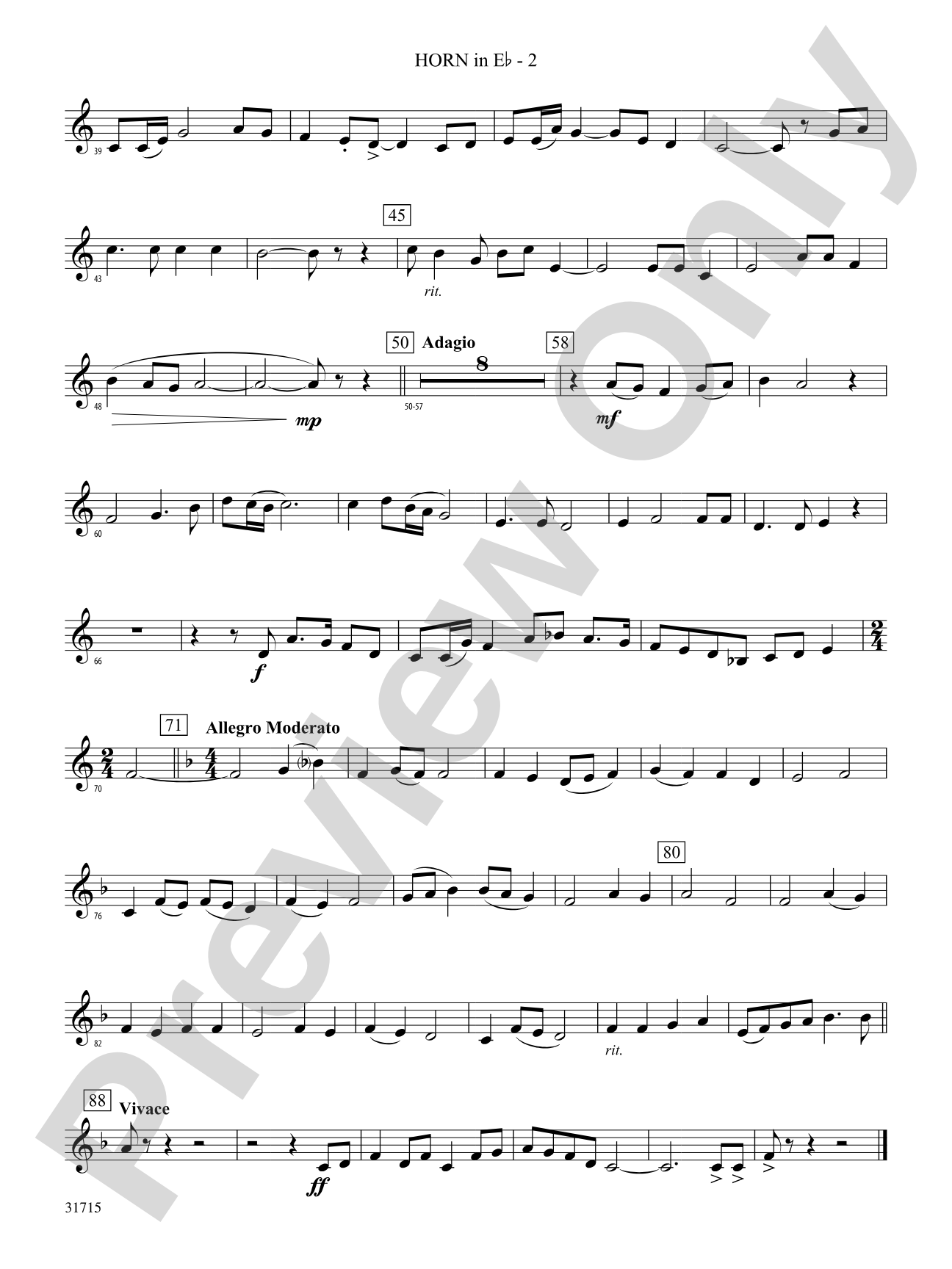 Early American Hymn Song: (wp) 1st Horn in E-flat