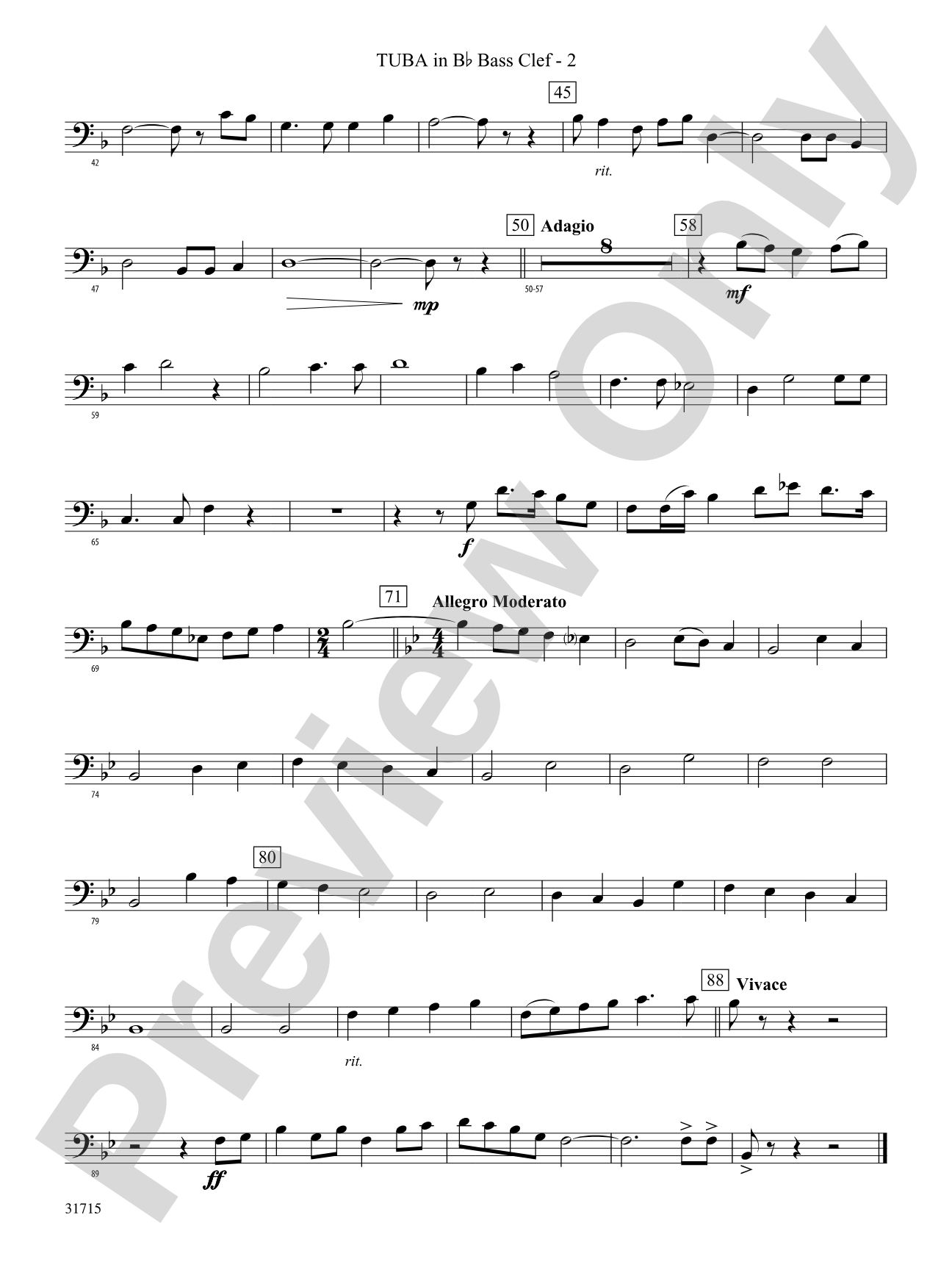 Early American Hymn Song: (wp) B-flat Tuba B.C.