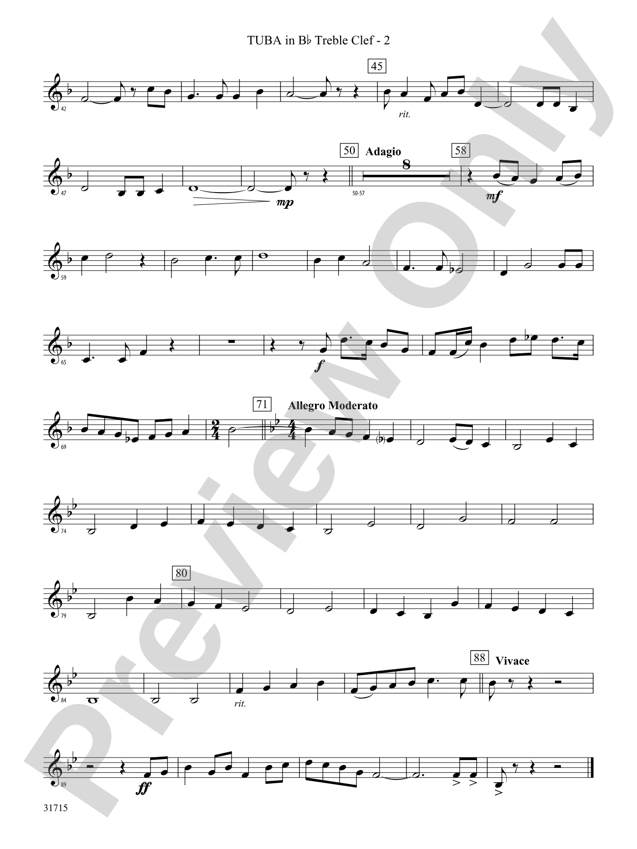 Early American Hymn Song: (wp) B-flat Tuba T.C.