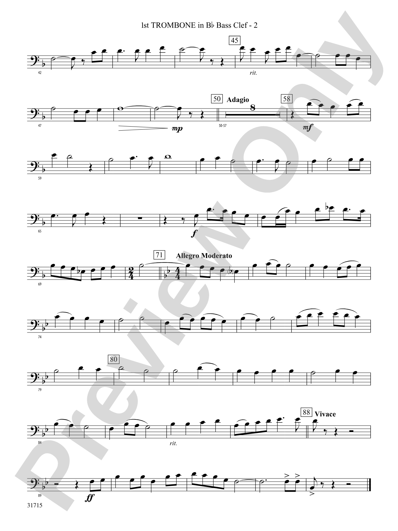 Early American Hymn Song: (wp) 1st B-flat Trombone B.C.