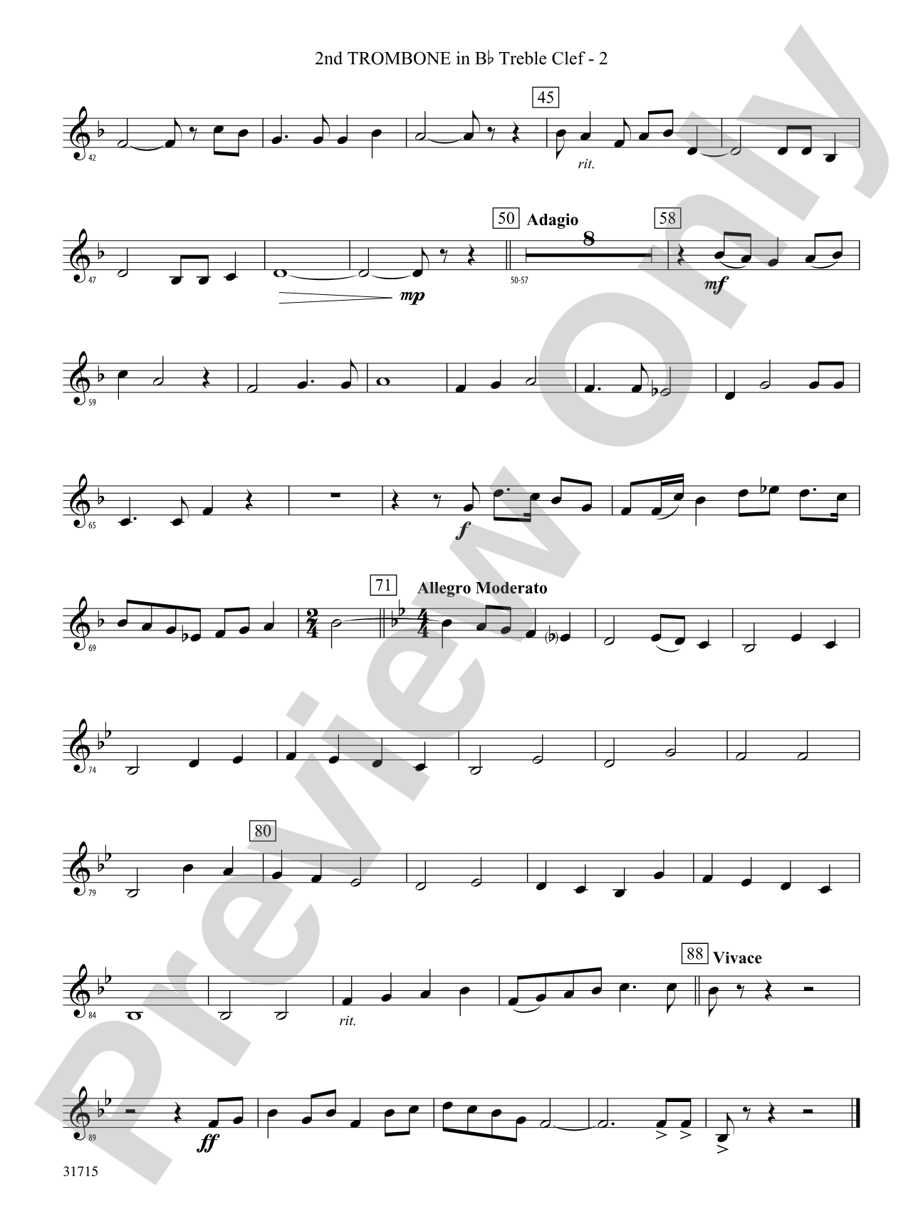 Early American Hymn Song: (wp) 2nd B-flat Trombone T.C.