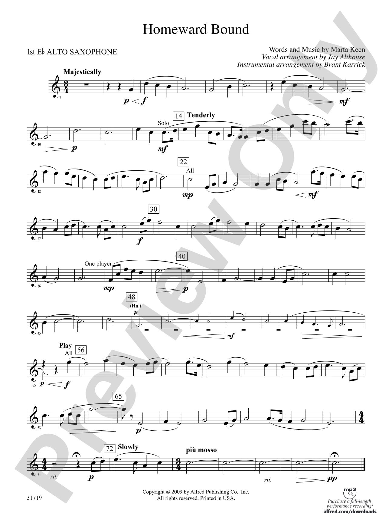 Homeward Bound: E-flat Alto Saxophone