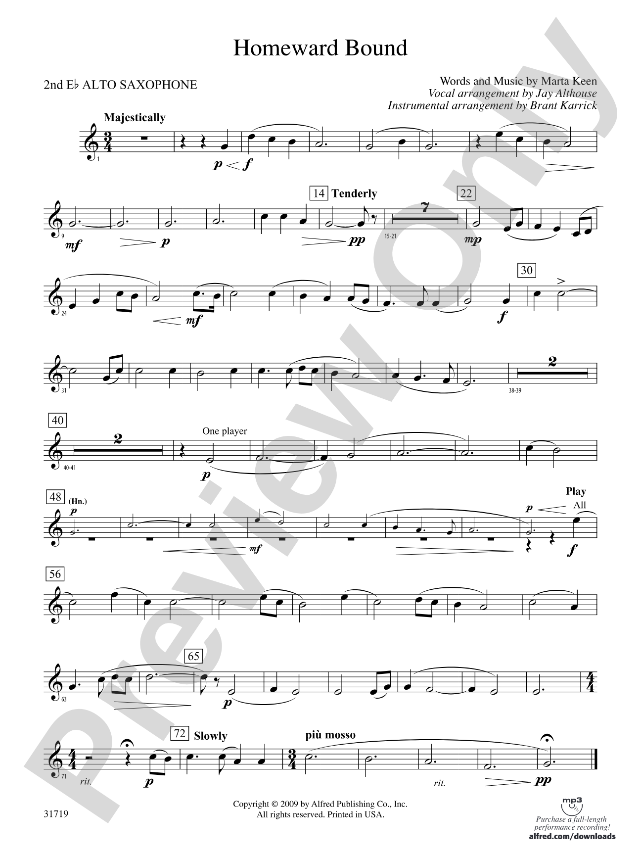 Homeward Bound: 2nd E-flat Alto Saxophone