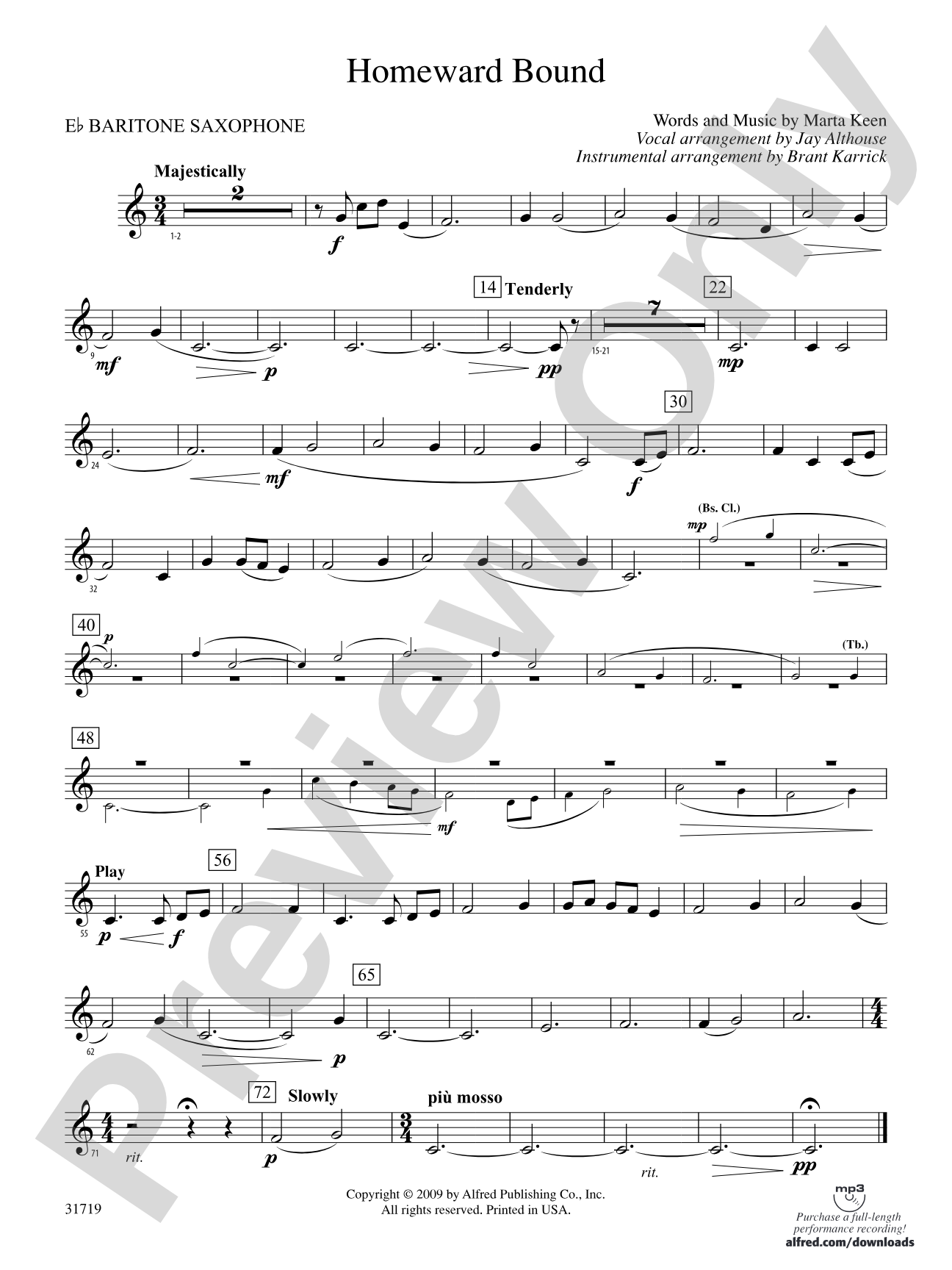 Homeward Bound: E-flat Baritone Saxophone