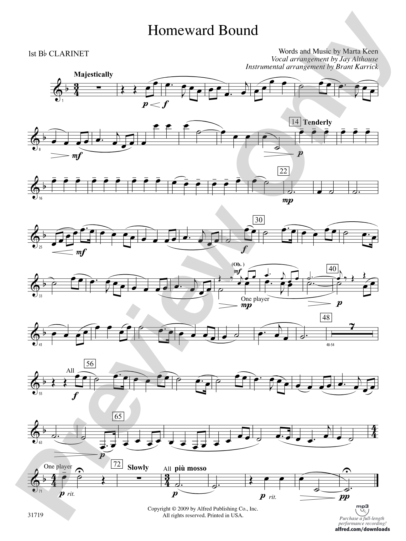Homeward Bound: 1st B-flat Clarinet