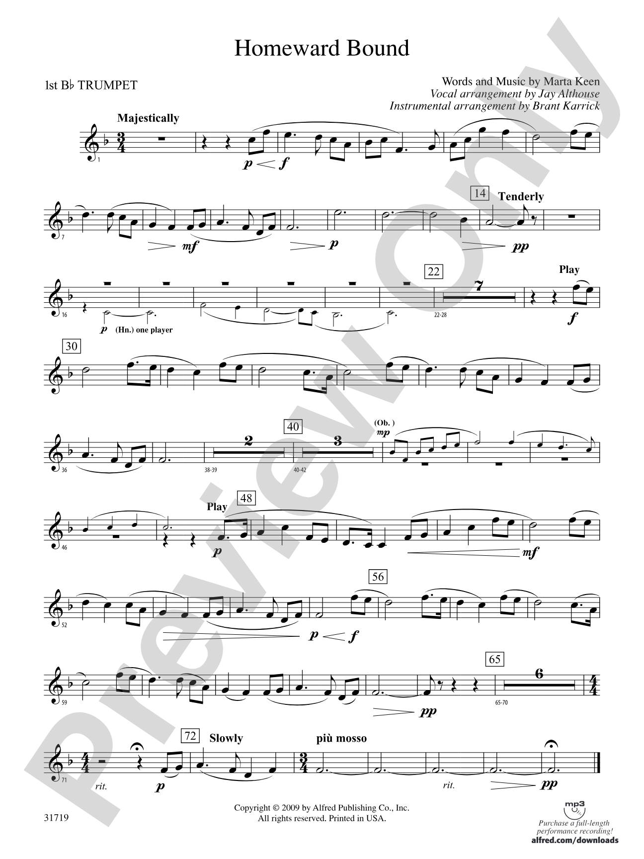Homeward Bound: 1st B-flat Trumpet