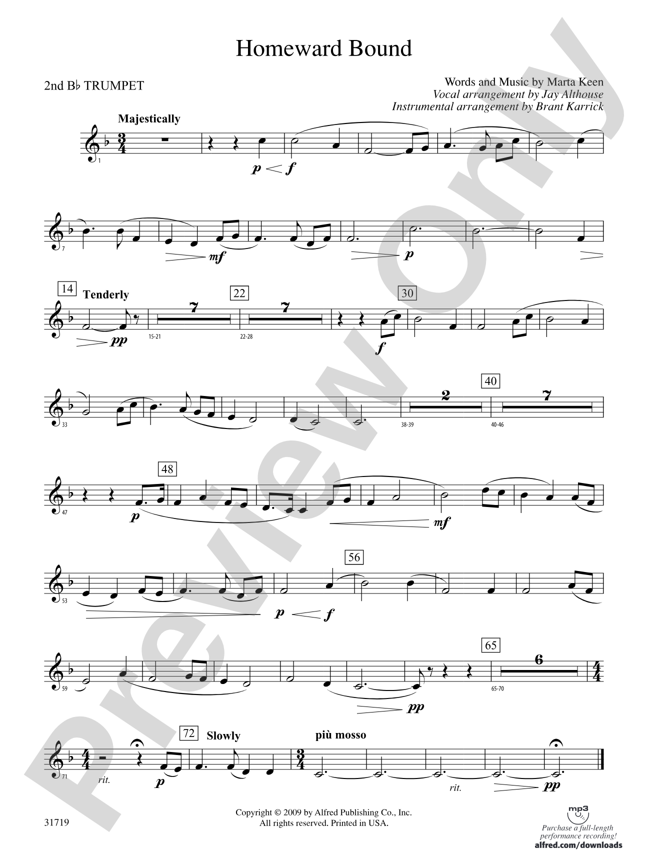 Homeward Bound: 2nd B-flat Trumpet