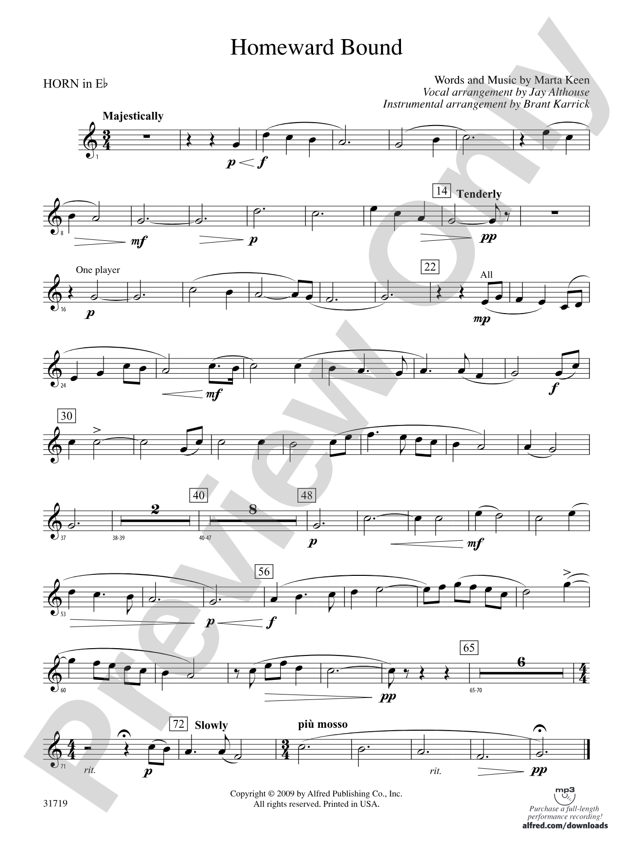 Homeward Bound: (wp) 1st Horn in E-flat