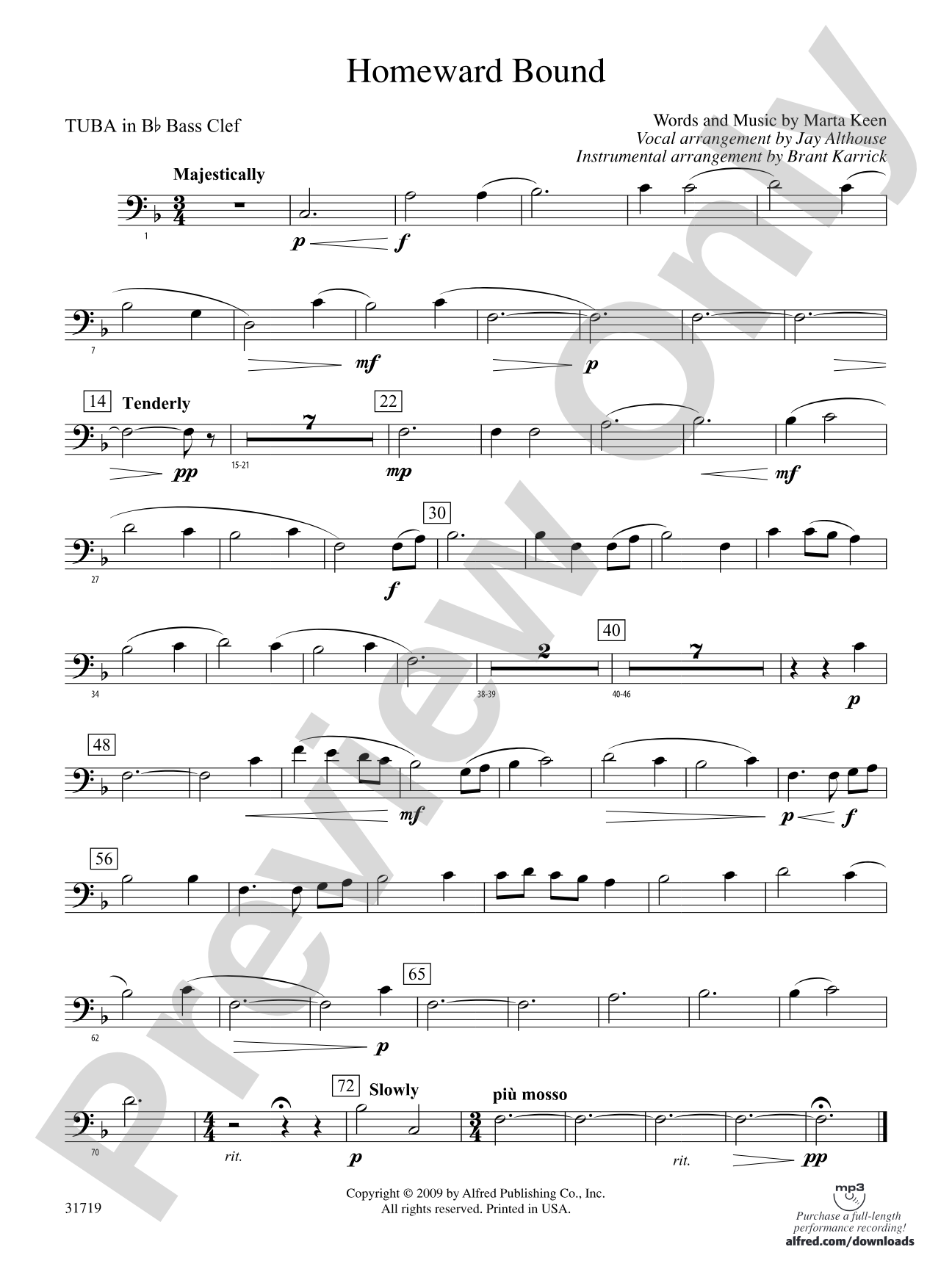 Homeward Bound: (wp) B-flat Tuba B.C.