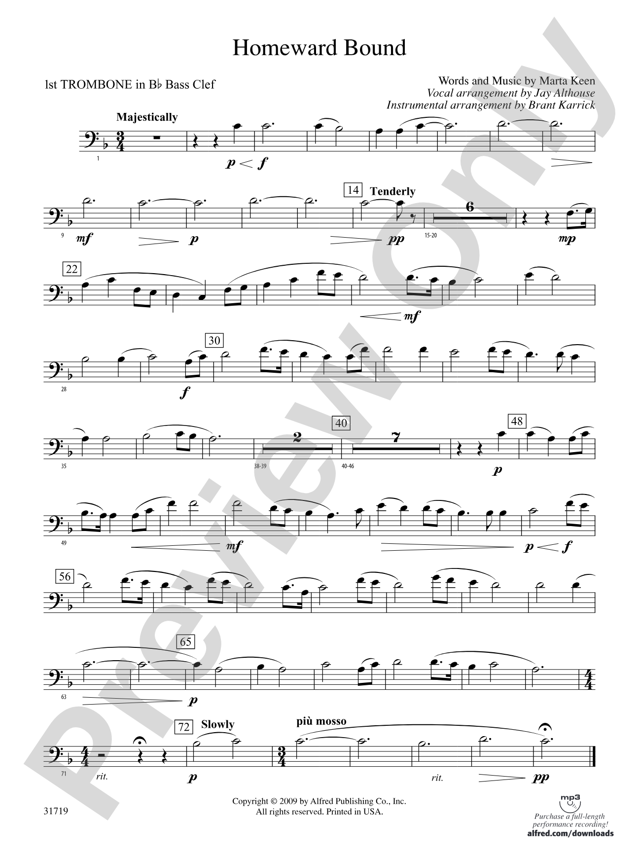 Homeward Bound: (wp) 1st B-flat Trombone B.C.