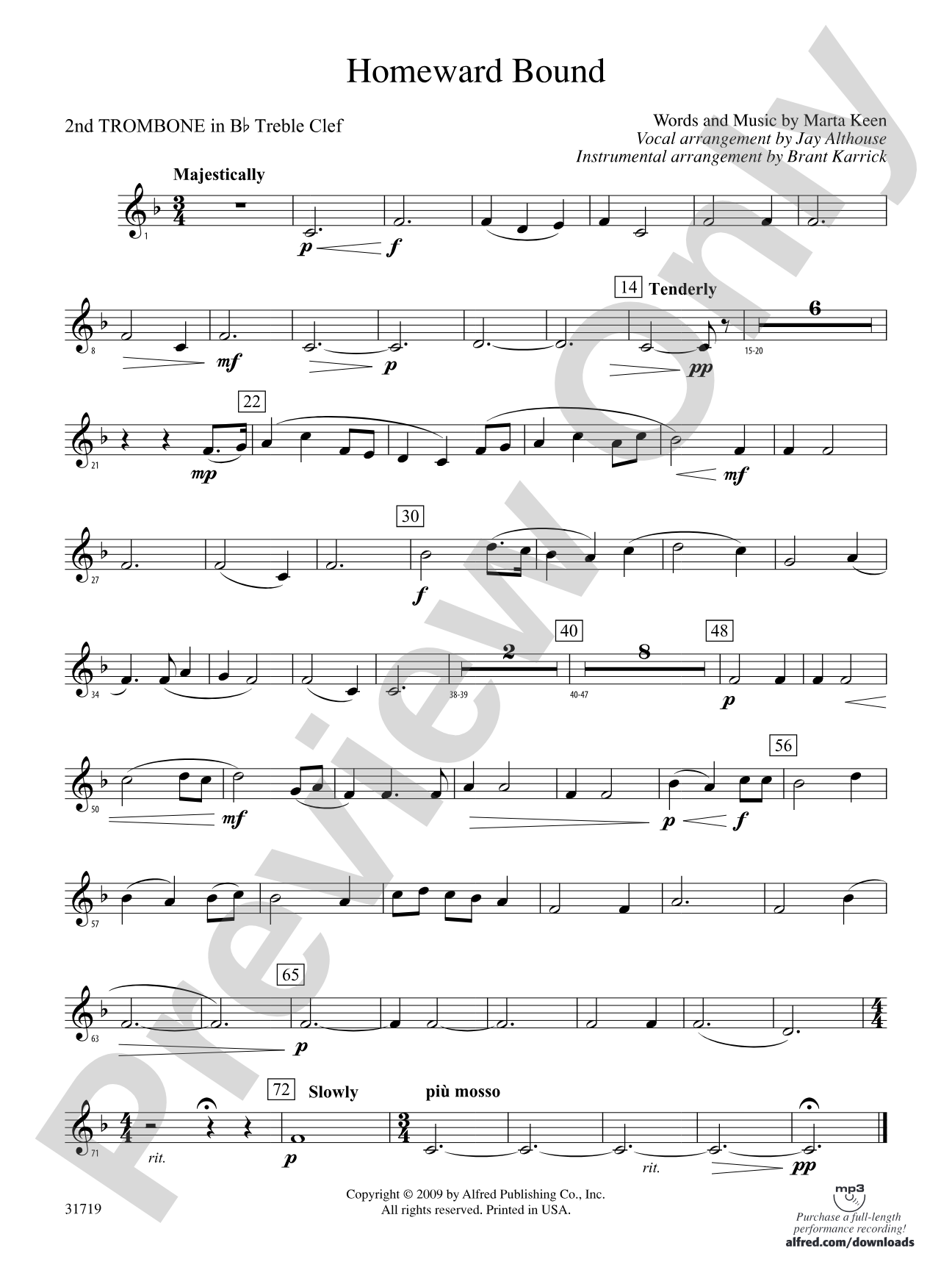 Homeward Bound: (wp) 2nd B-flat Trombone T.C.