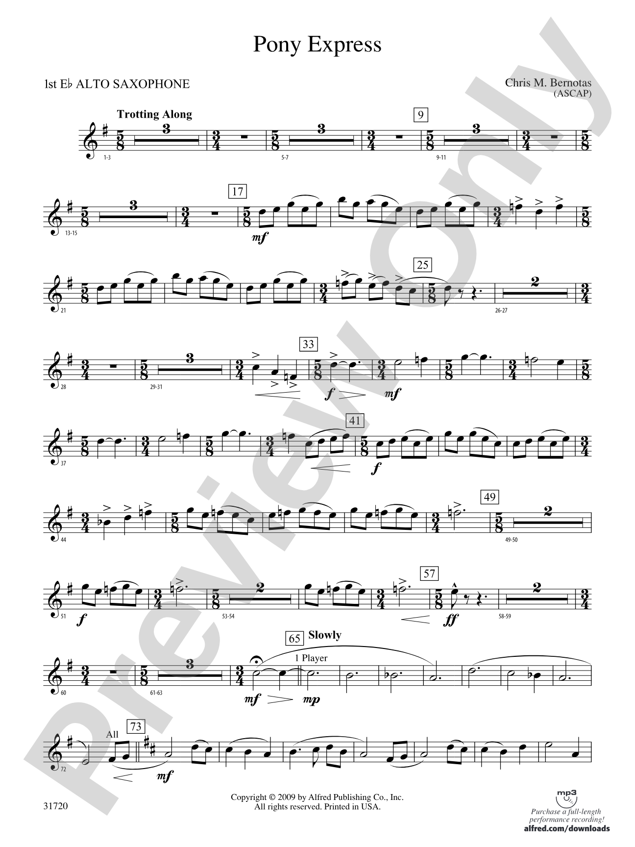 Pony Express: E-flat Alto Saxophone