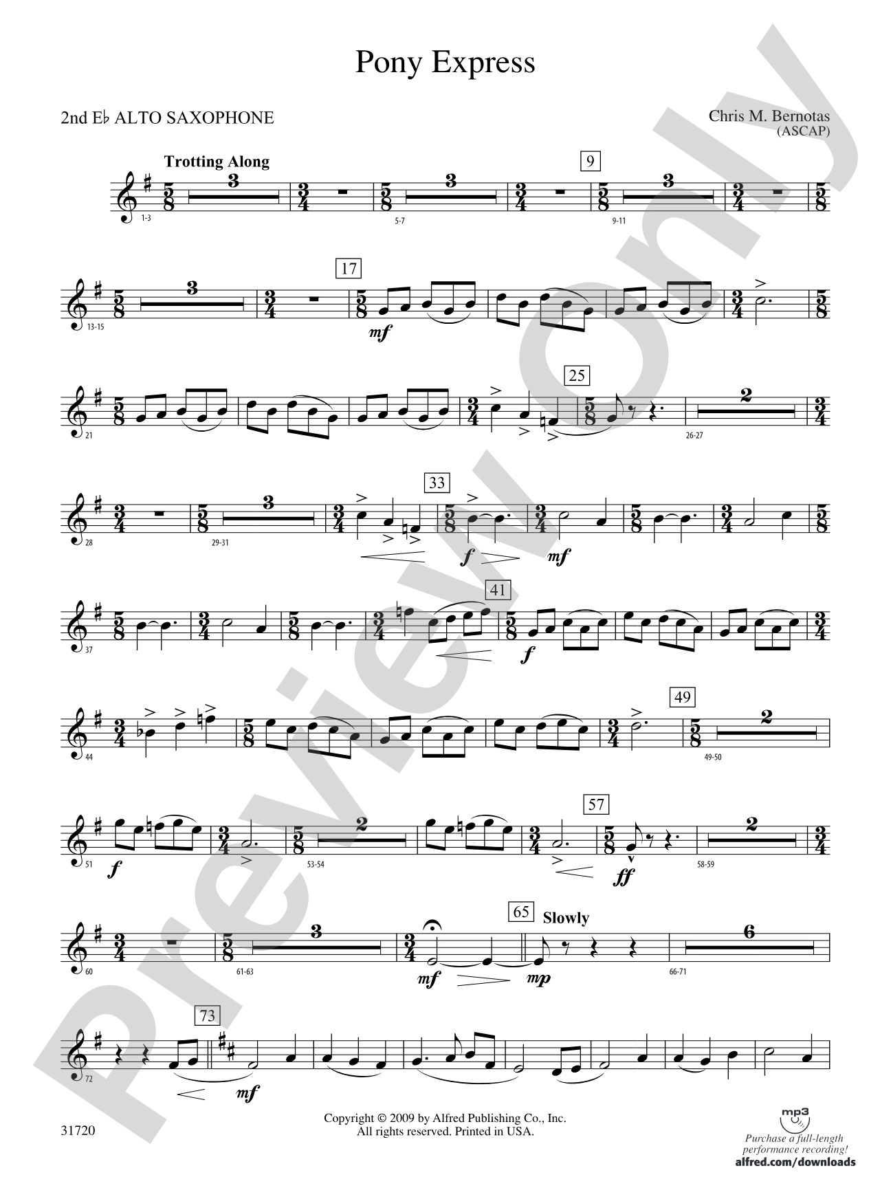 Pony Express: 2nd E-flat Alto Saxophone