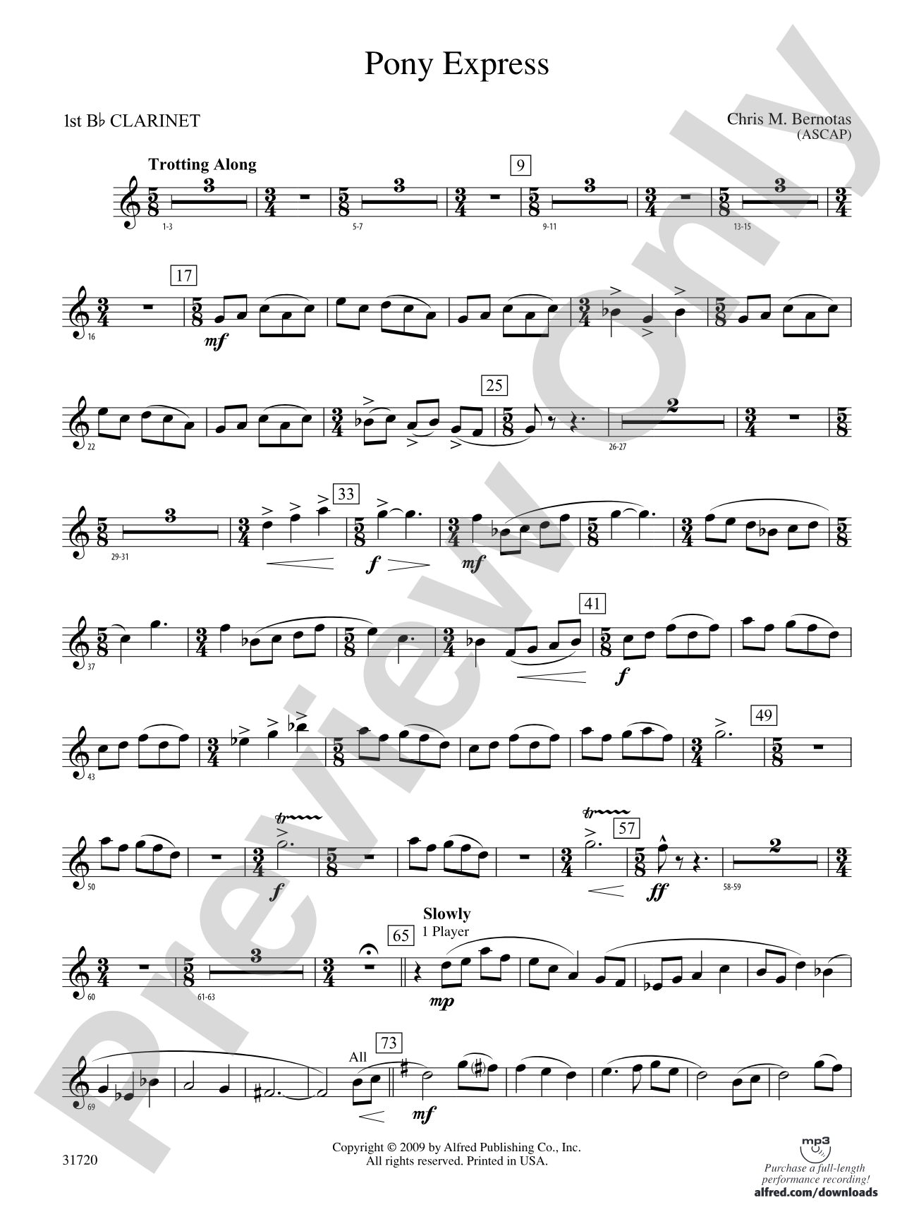 Pony Express: 1st B-flat Clarinet