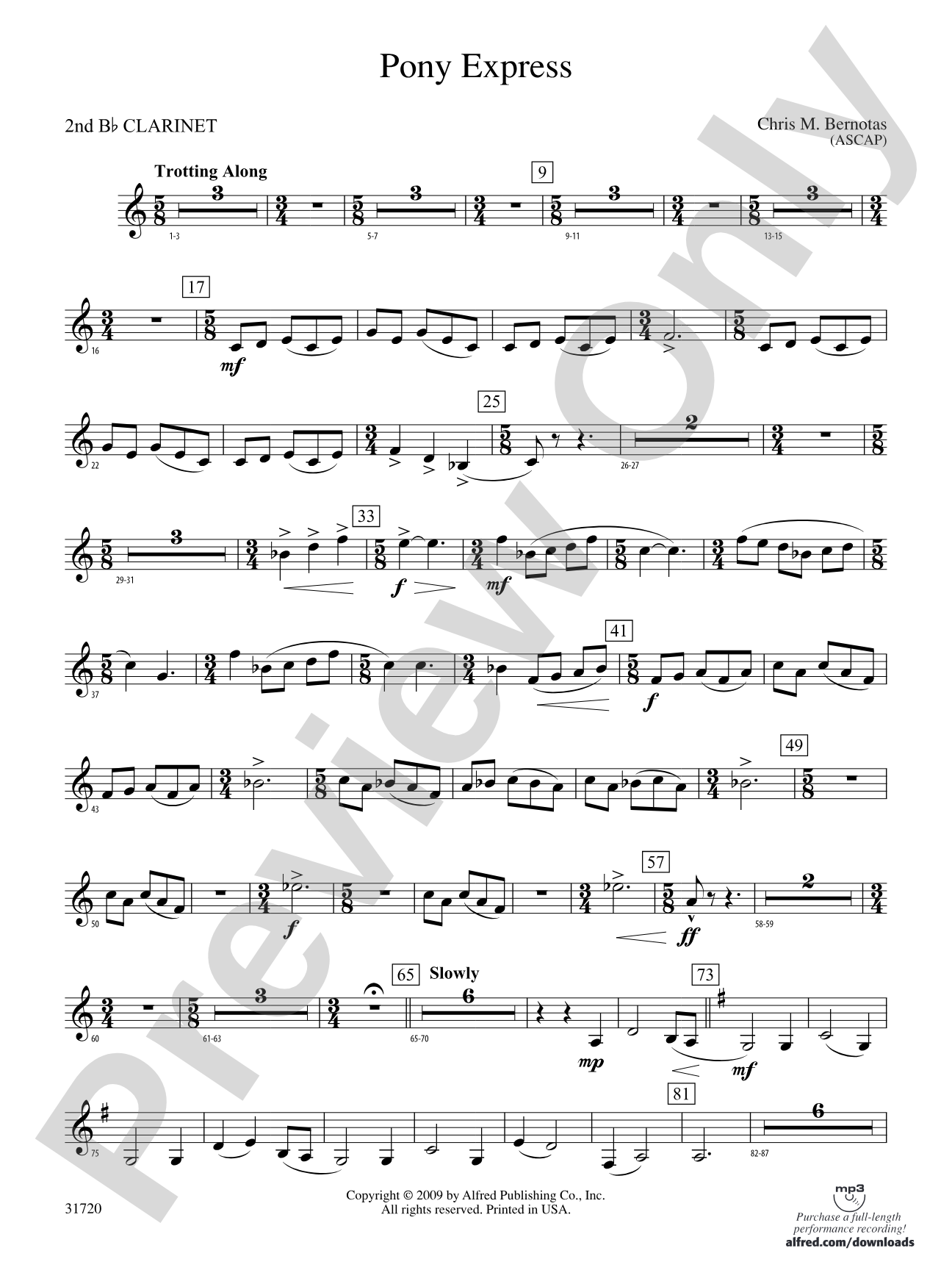 Pony Express: 2nd B-flat Clarinet