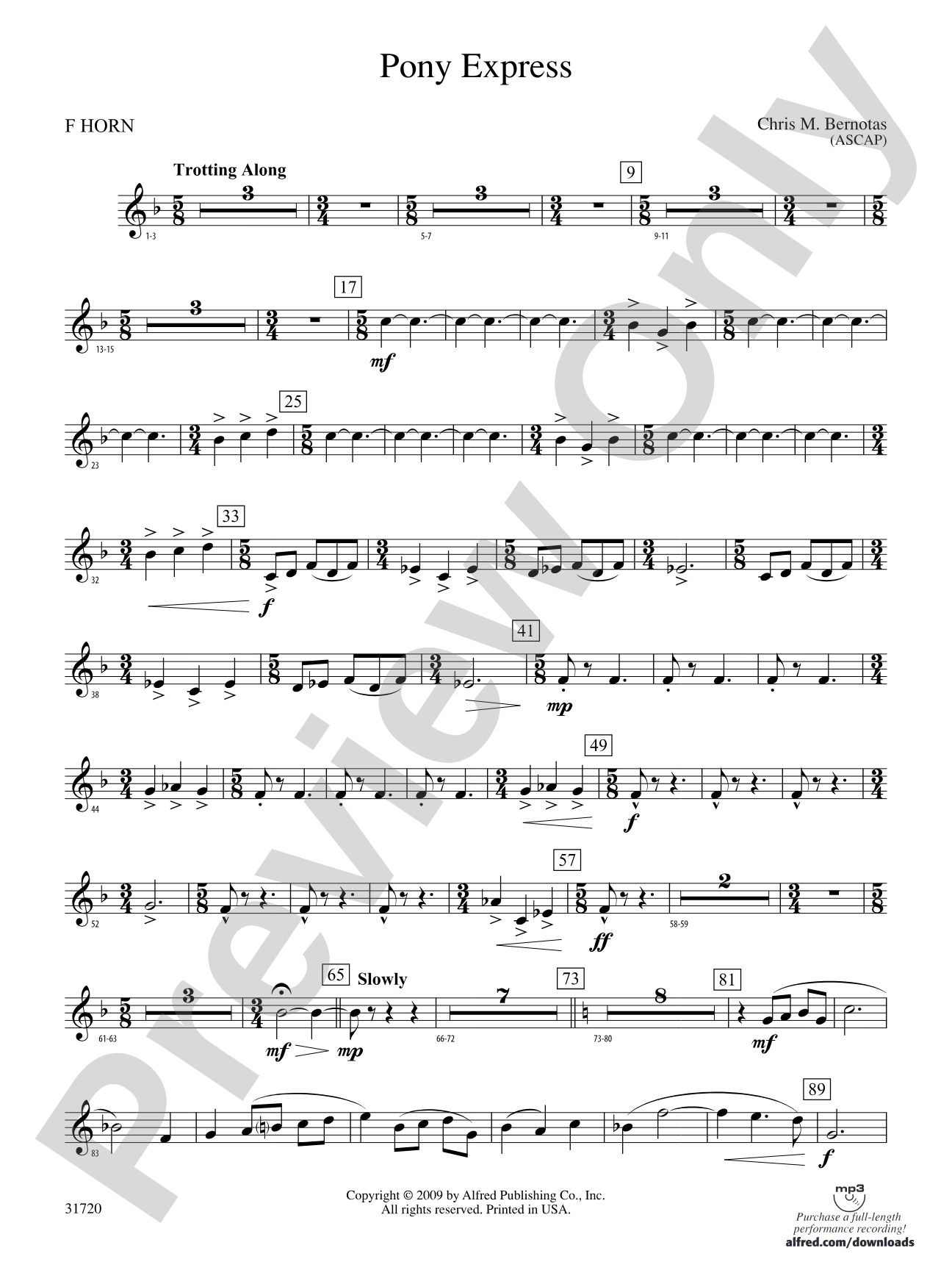 Pony Express: 1st F Horn