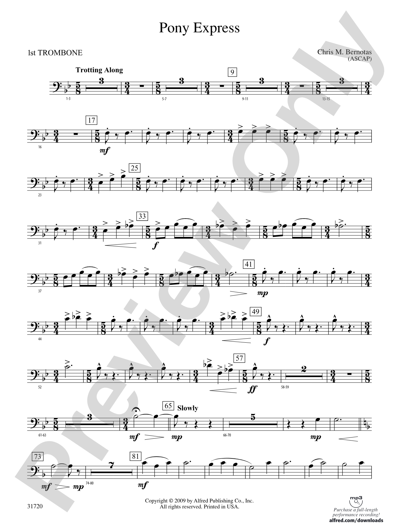 Pony Express: 1st Trombone