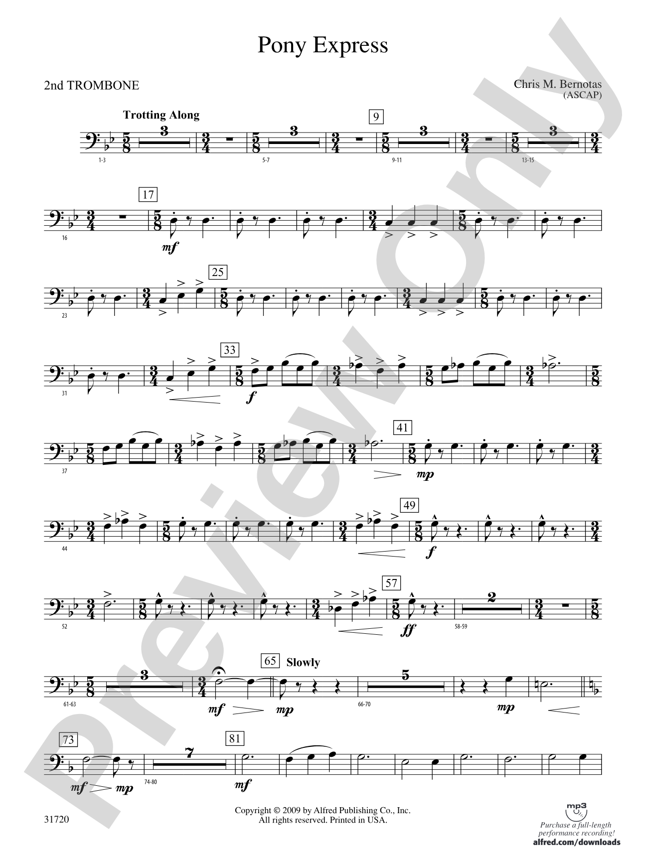 Pony Express: 2nd Trombone