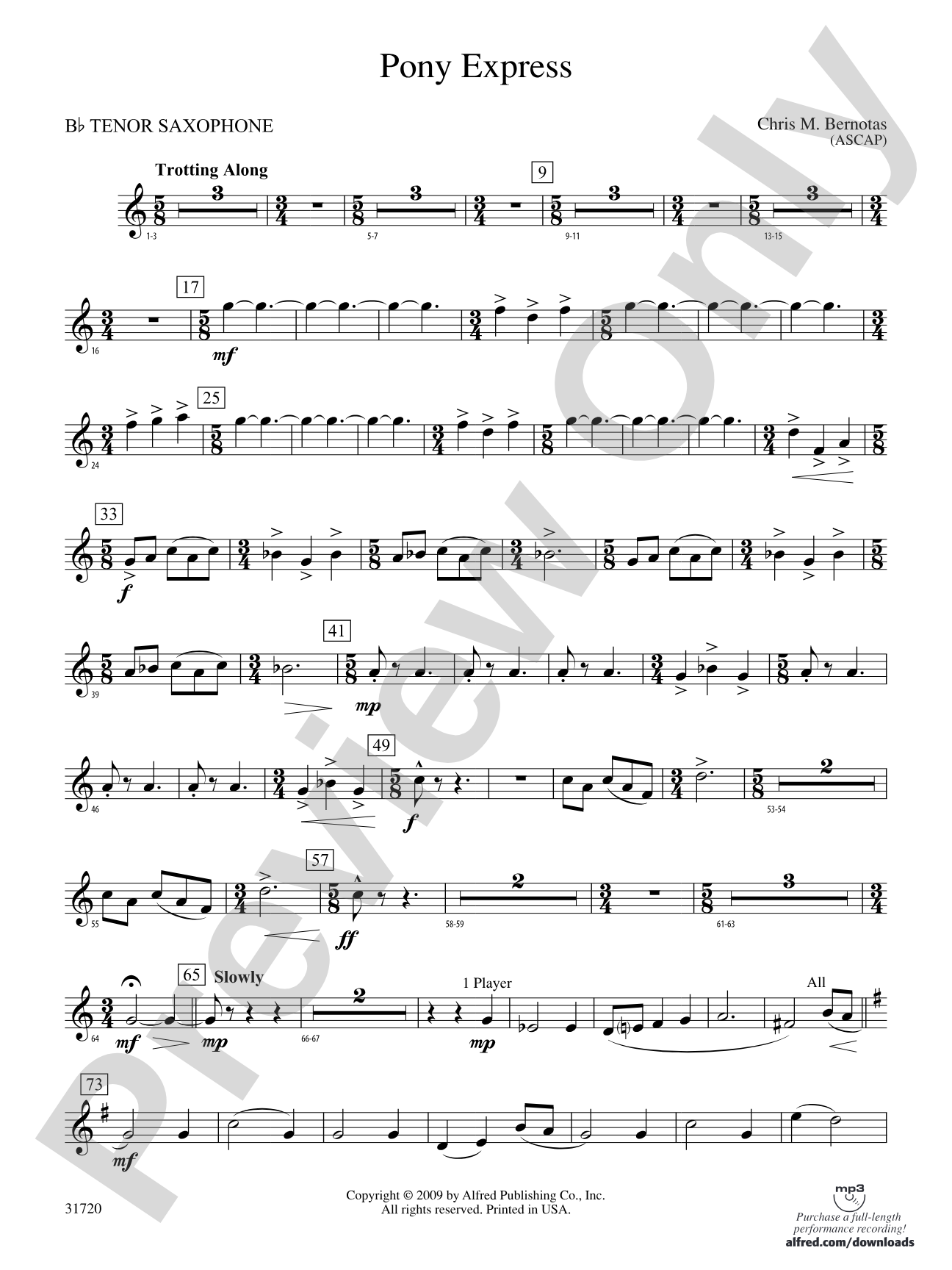 Pony Express: B-flat Tenor Saxophone