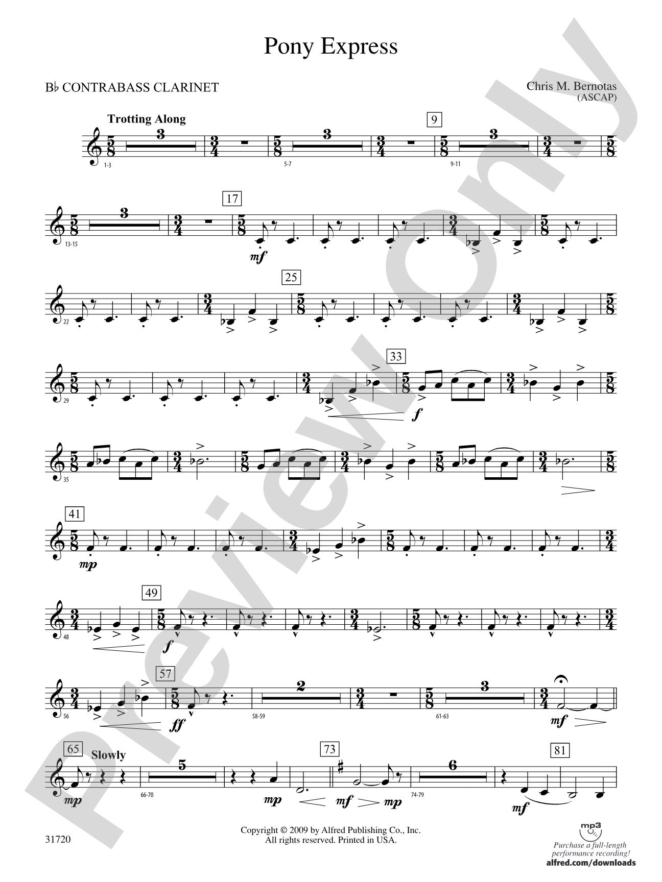 Pony Express: (wp) B-flat Contrabass Clarinet
