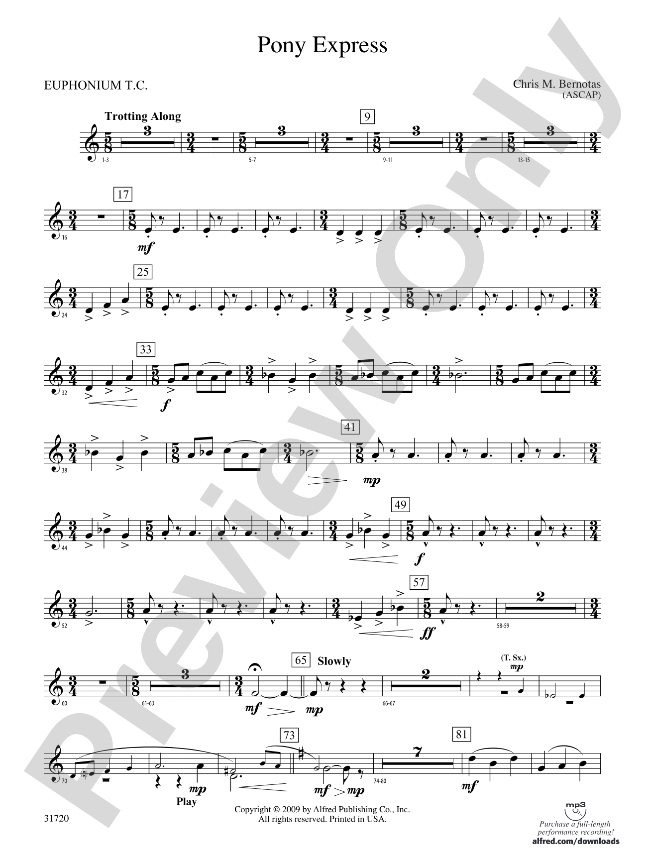 Pony Express: (wp) Baritone T.C.