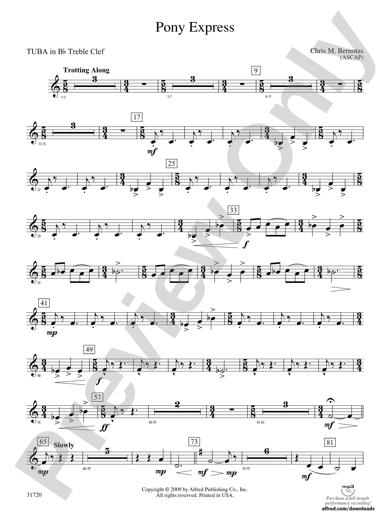 Pony Express: (wp) B-flat Tuba T.C.