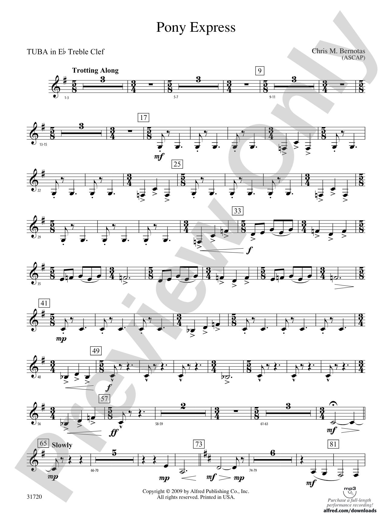 Pony Express: (wp) E-flat Tuba T.C.