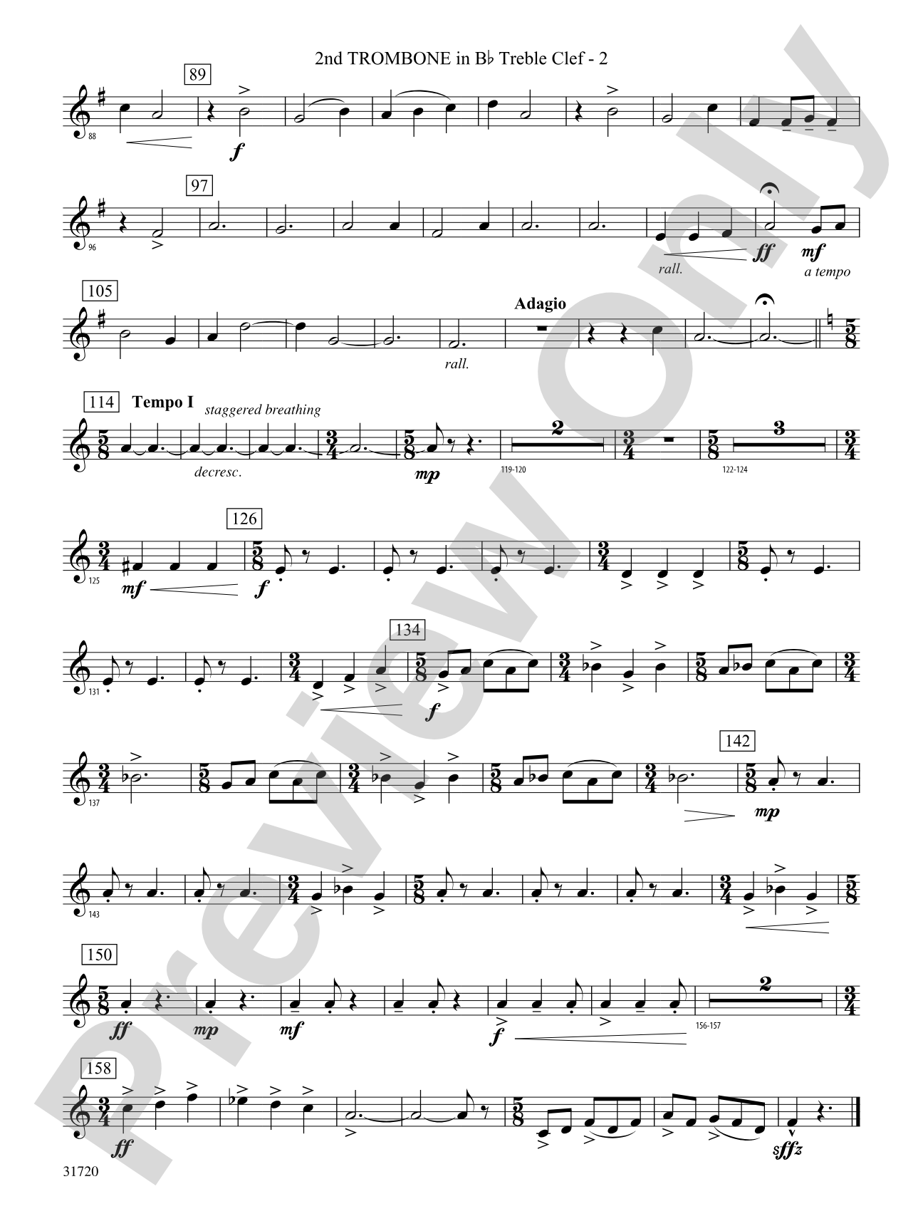 Pony Express: (wp) 2nd B-flat Trombone T.C.