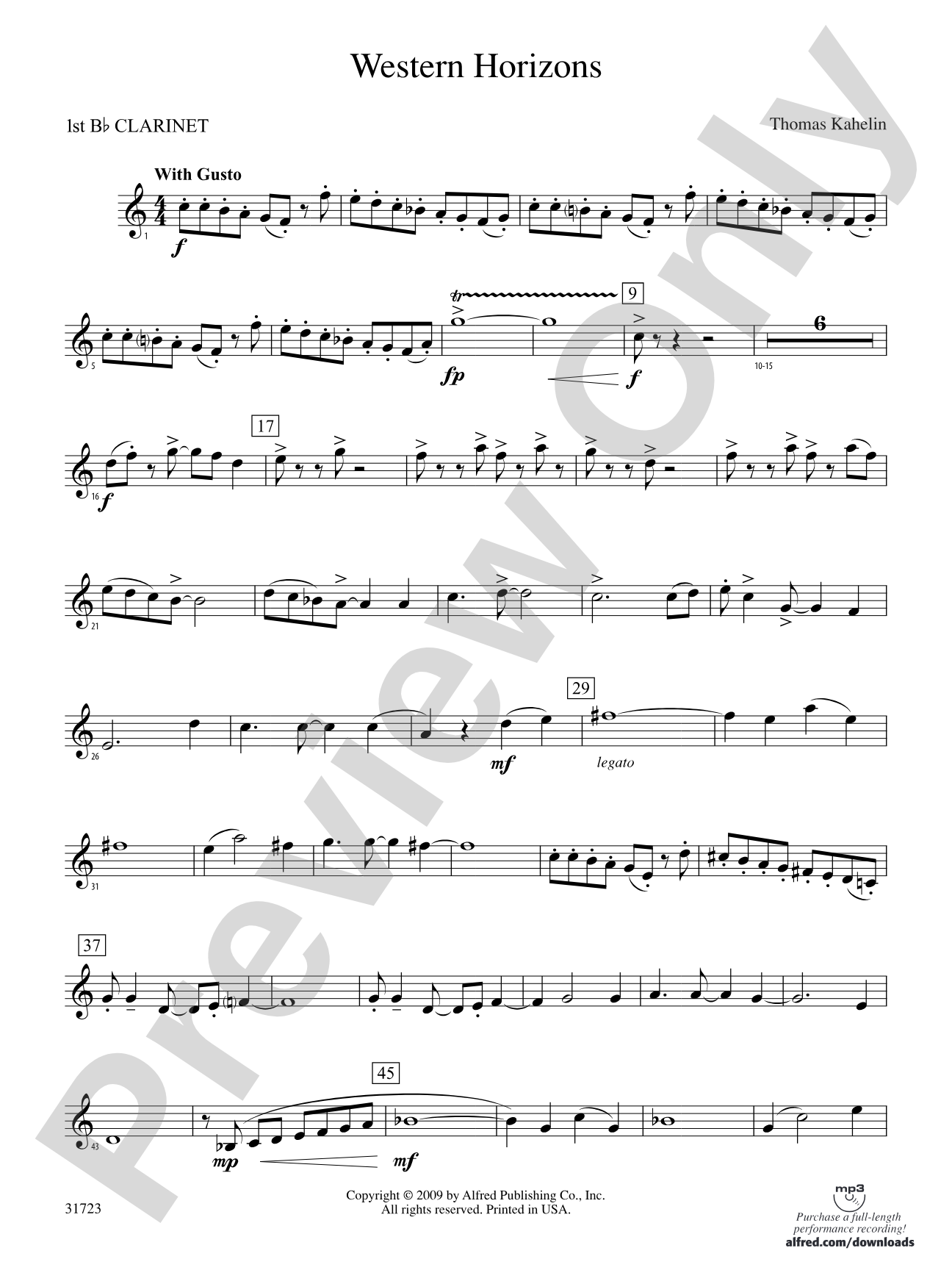 Western Horizons: 1st B-flat Clarinet