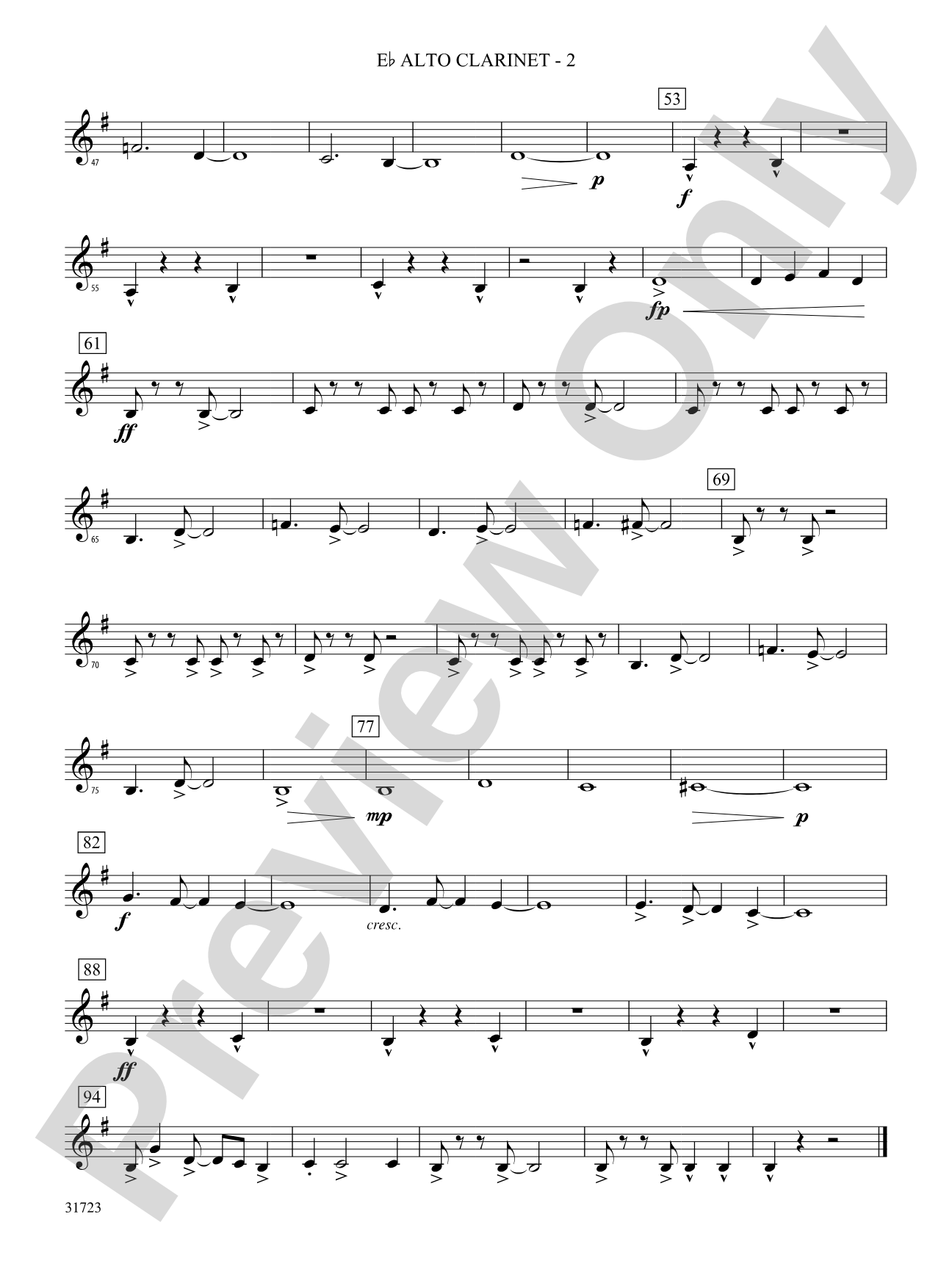 Western Horizons: (wp) E-flat Alto Clarinet