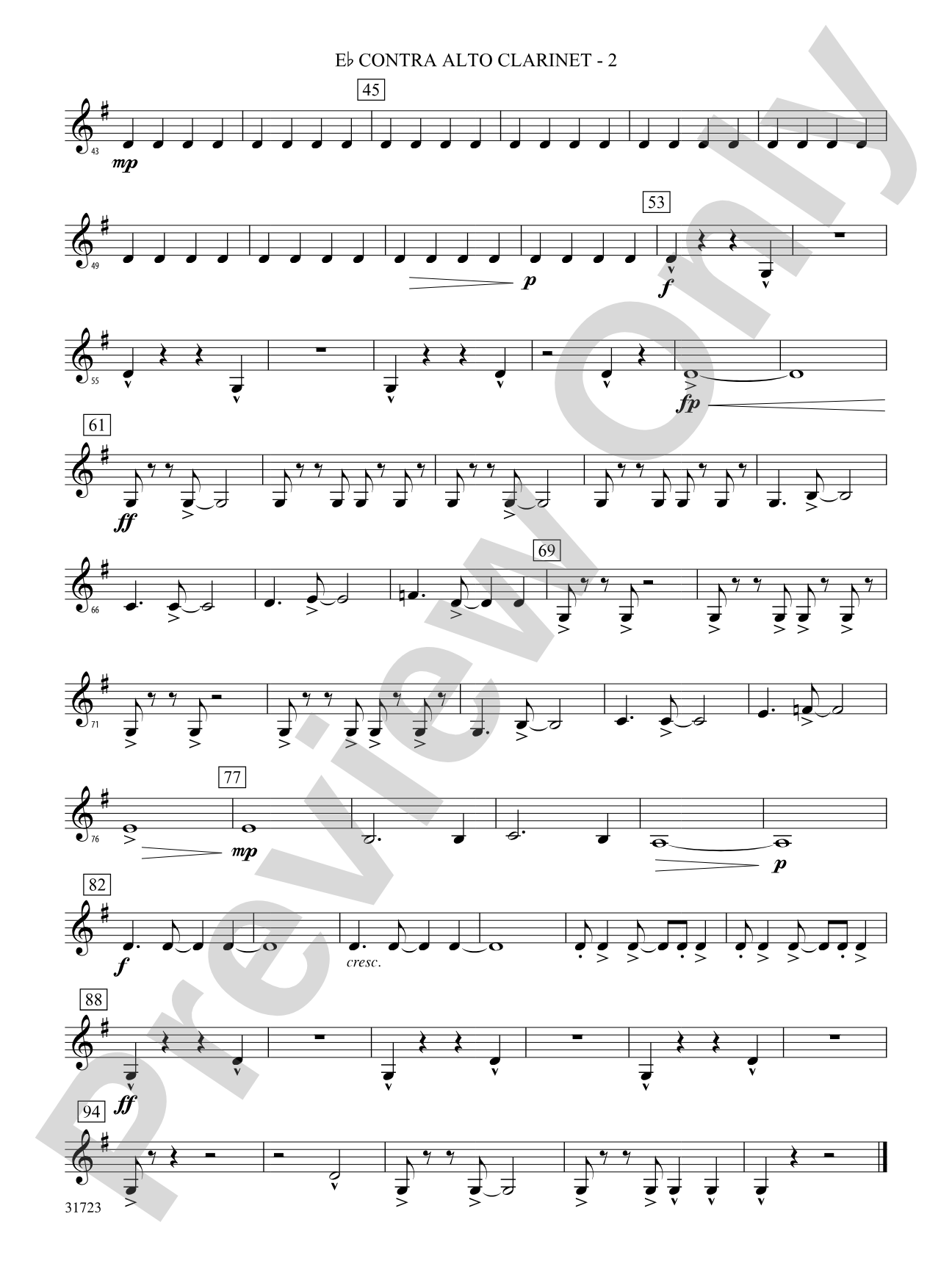 Western Horizons: (wp) E-flat Contrabass Clarinet