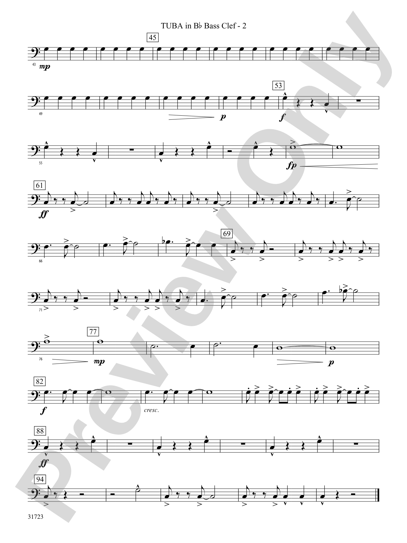 Western Horizons: (wp) B-flat Tuba B.C.