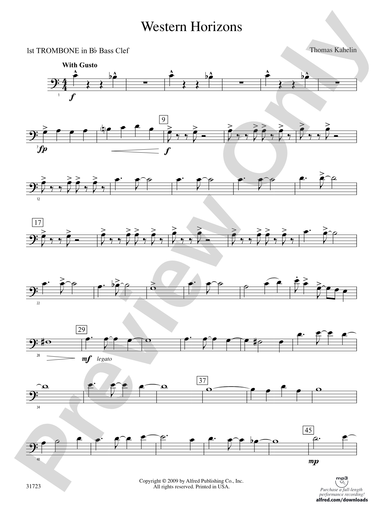 Western Horizons: (wp) 1st B-flat Trombone B.C.