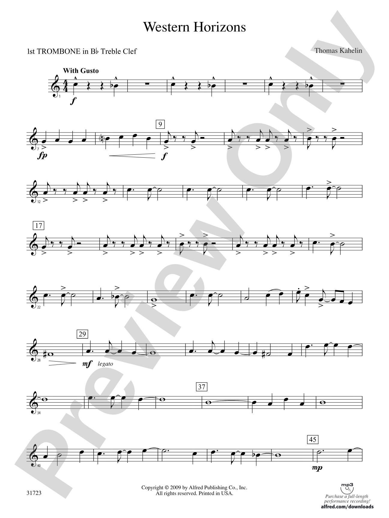 Western Horizons: (wp) 1st B-flat Trombone T.C.
