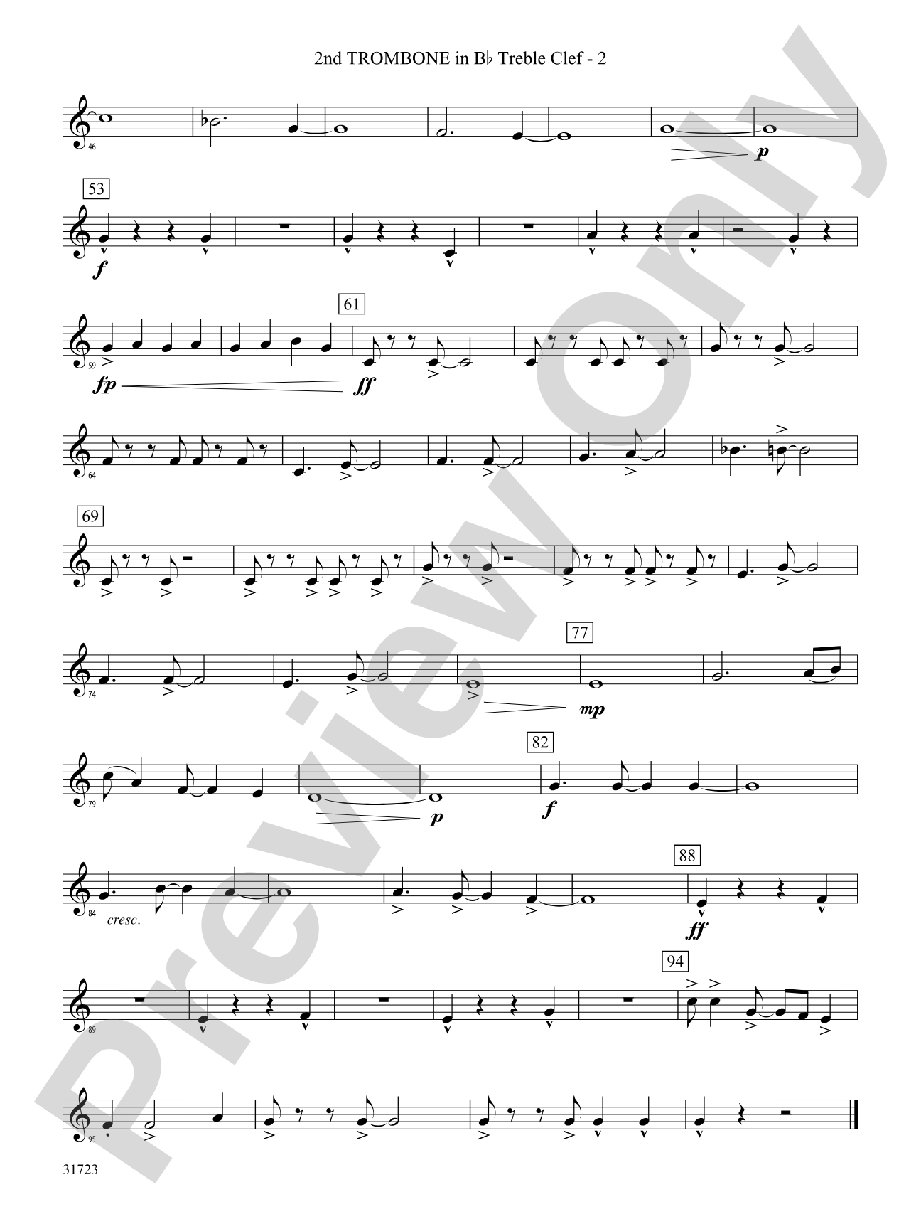 Western Horizons: (wp) 2nd B-flat Trombone T.C.