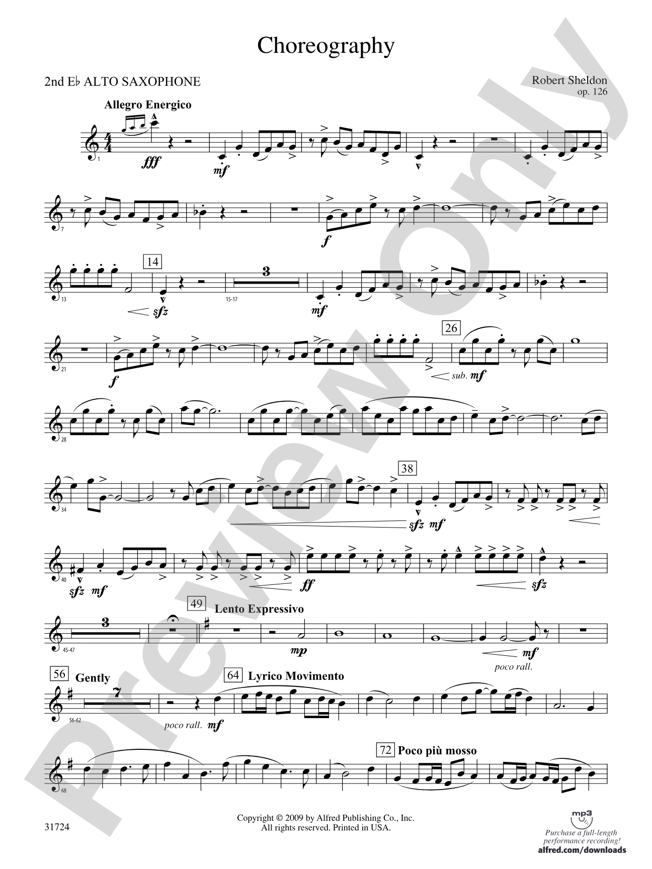 Choreography: 2nd E-flat Alto Saxophone