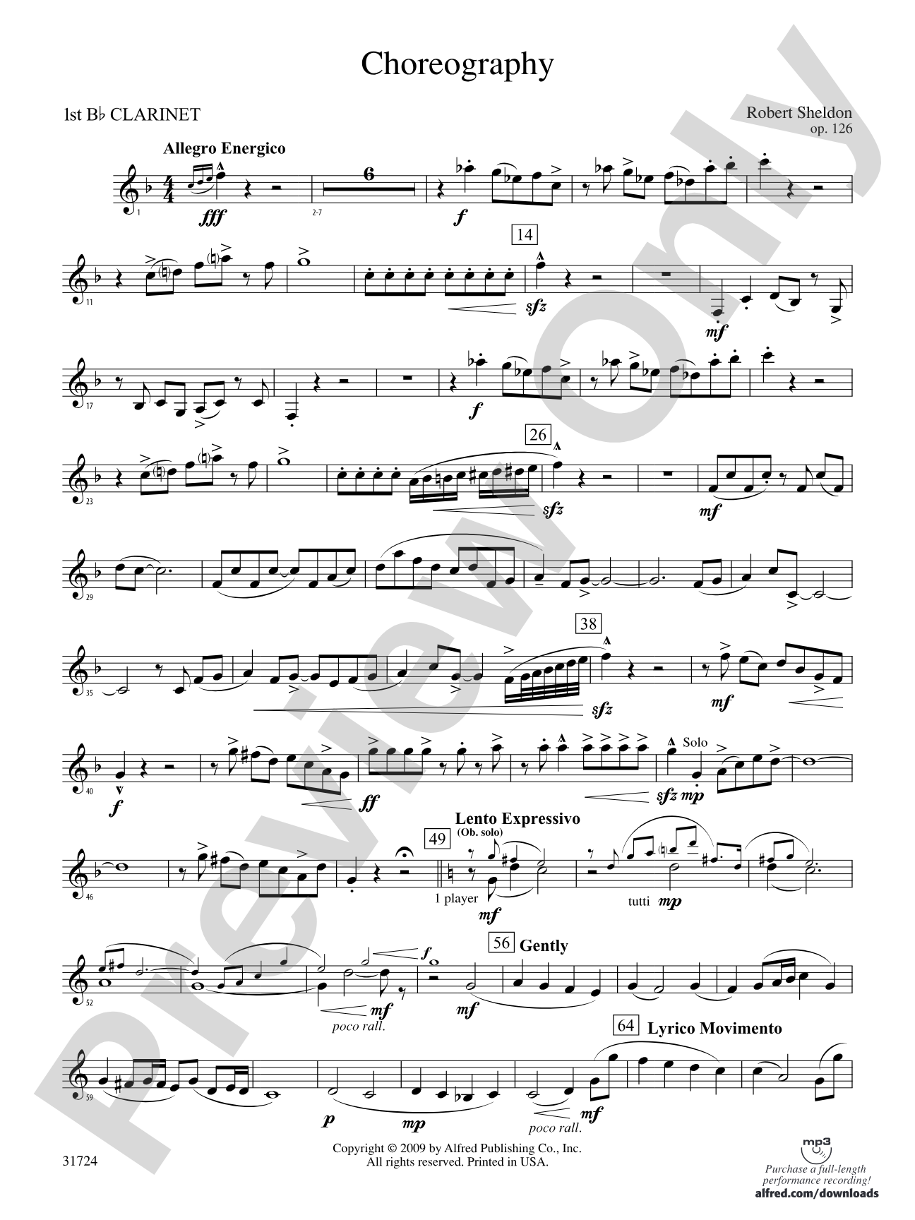 Choreography: 1st B-flat Clarinet