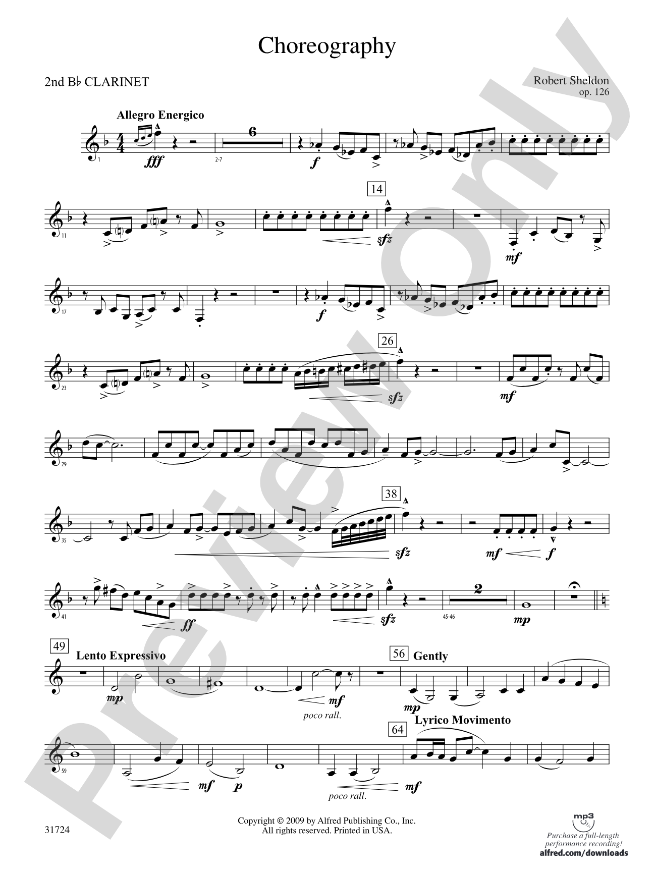 Choreography: 2nd B-flat Clarinet