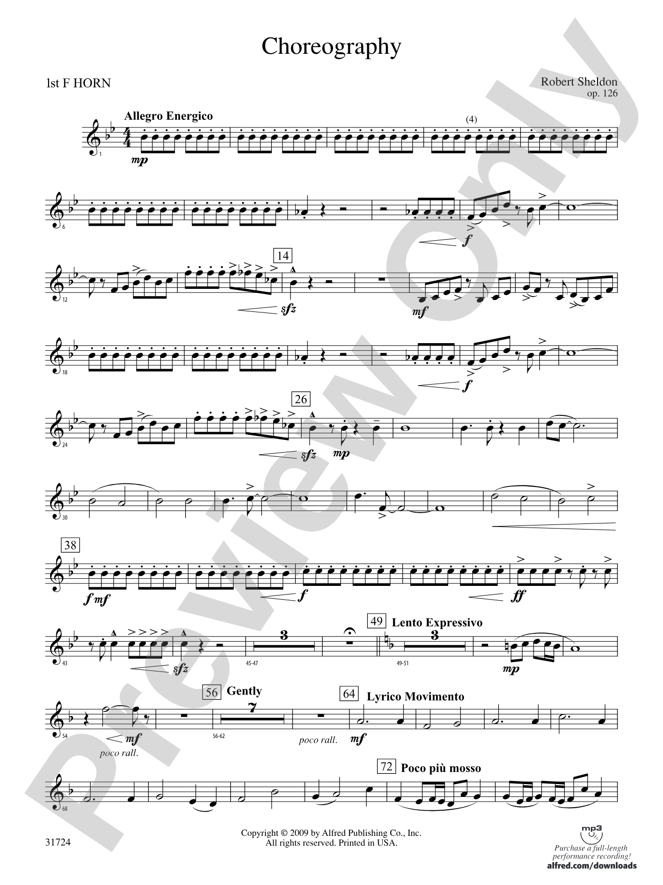Choreography: 1st F Horn