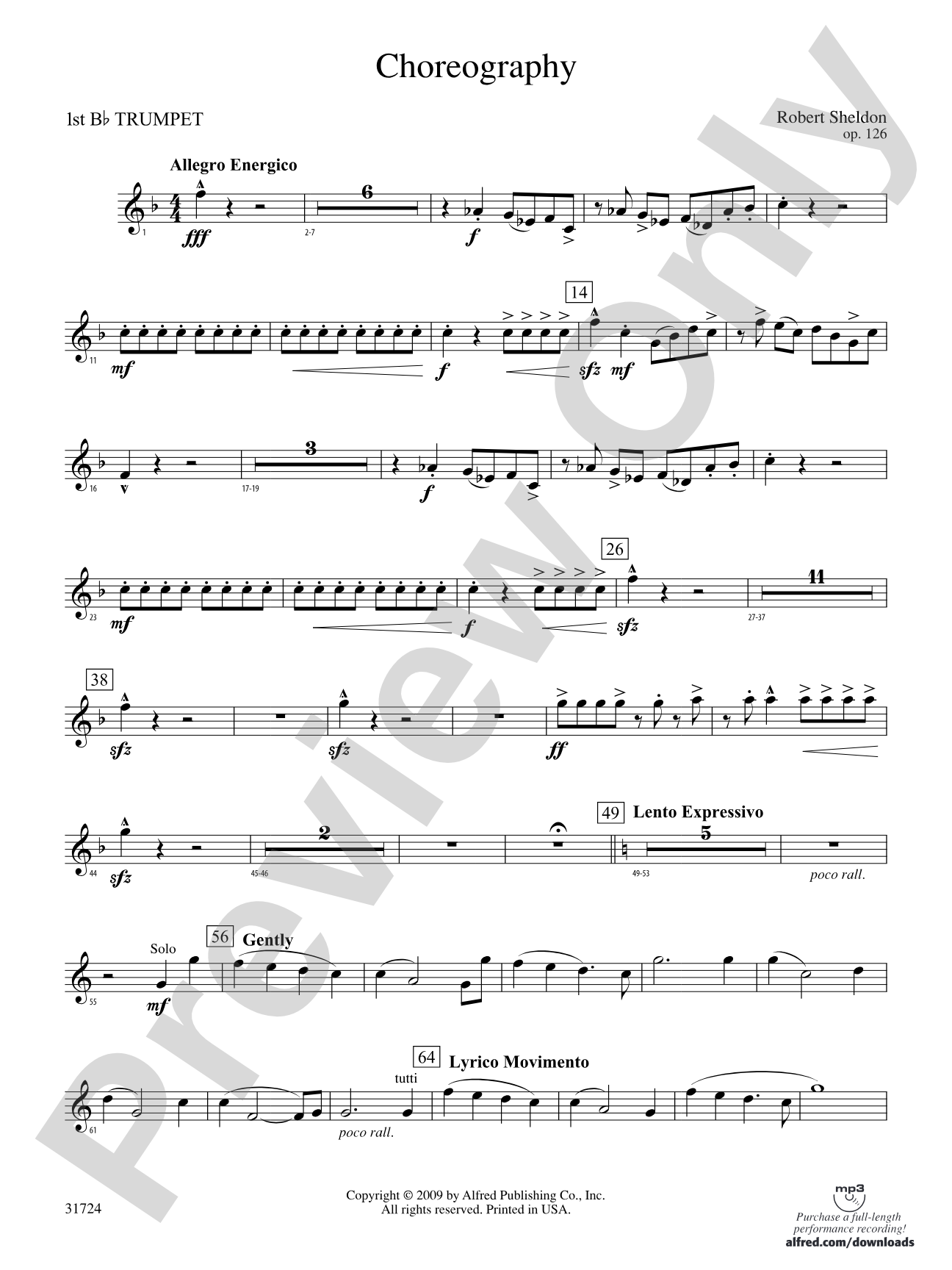 Choreography: 1st B-flat Trumpet