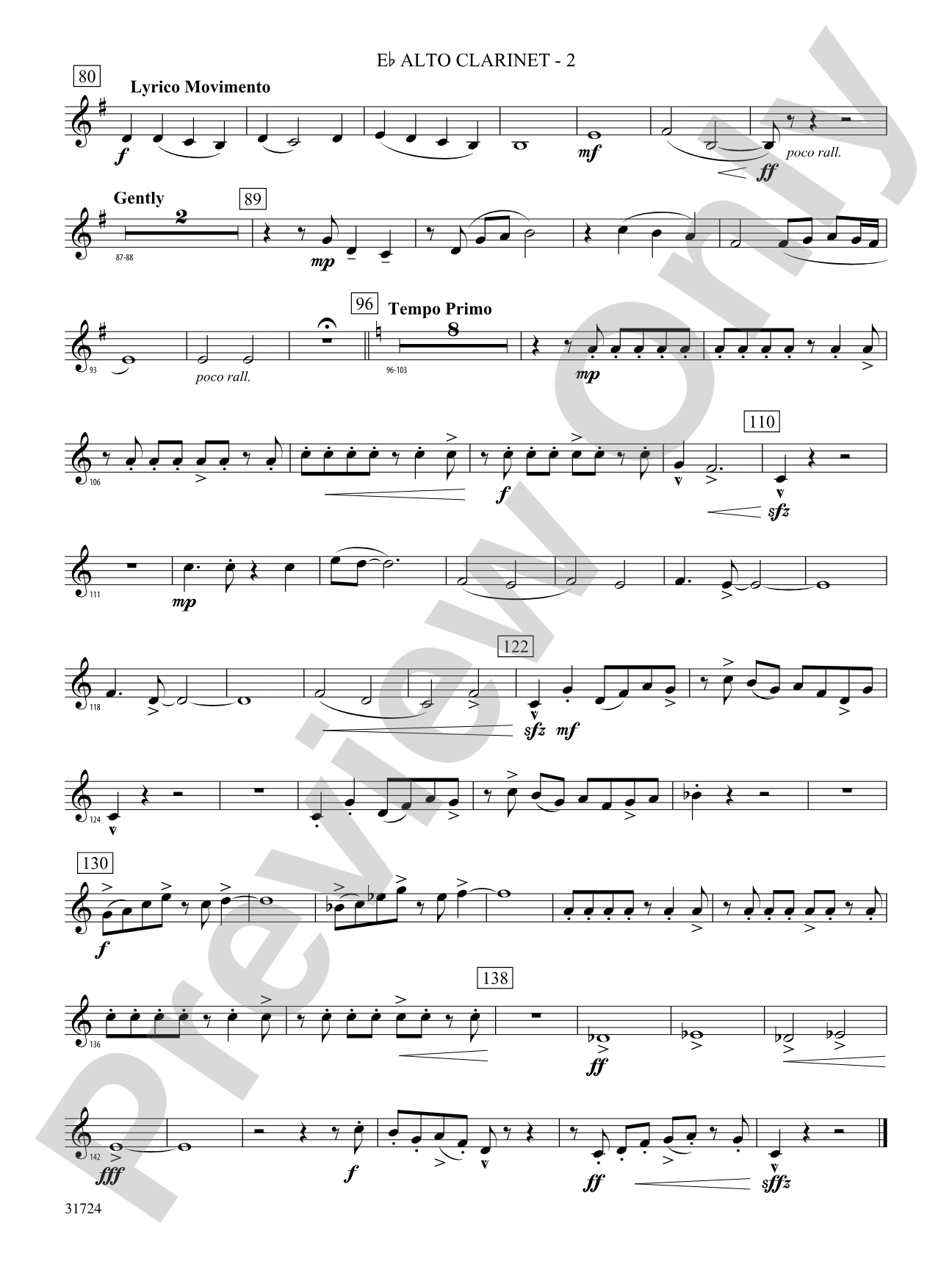 Choreography: (wp) E-flat Alto Clarinet